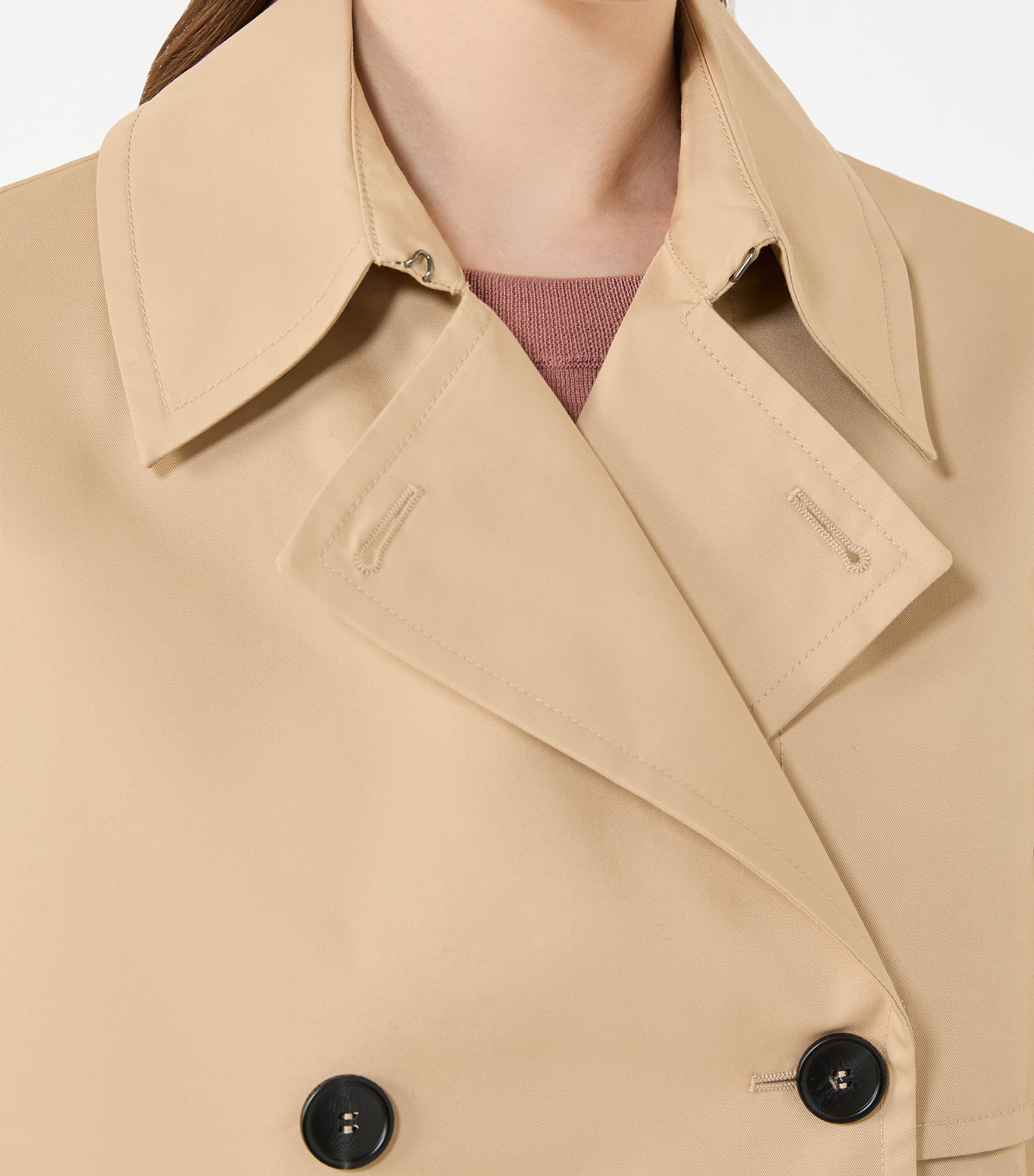 Weekend Max Mara Womens Gabardine Cropped Trench Coat Beige Image 6
