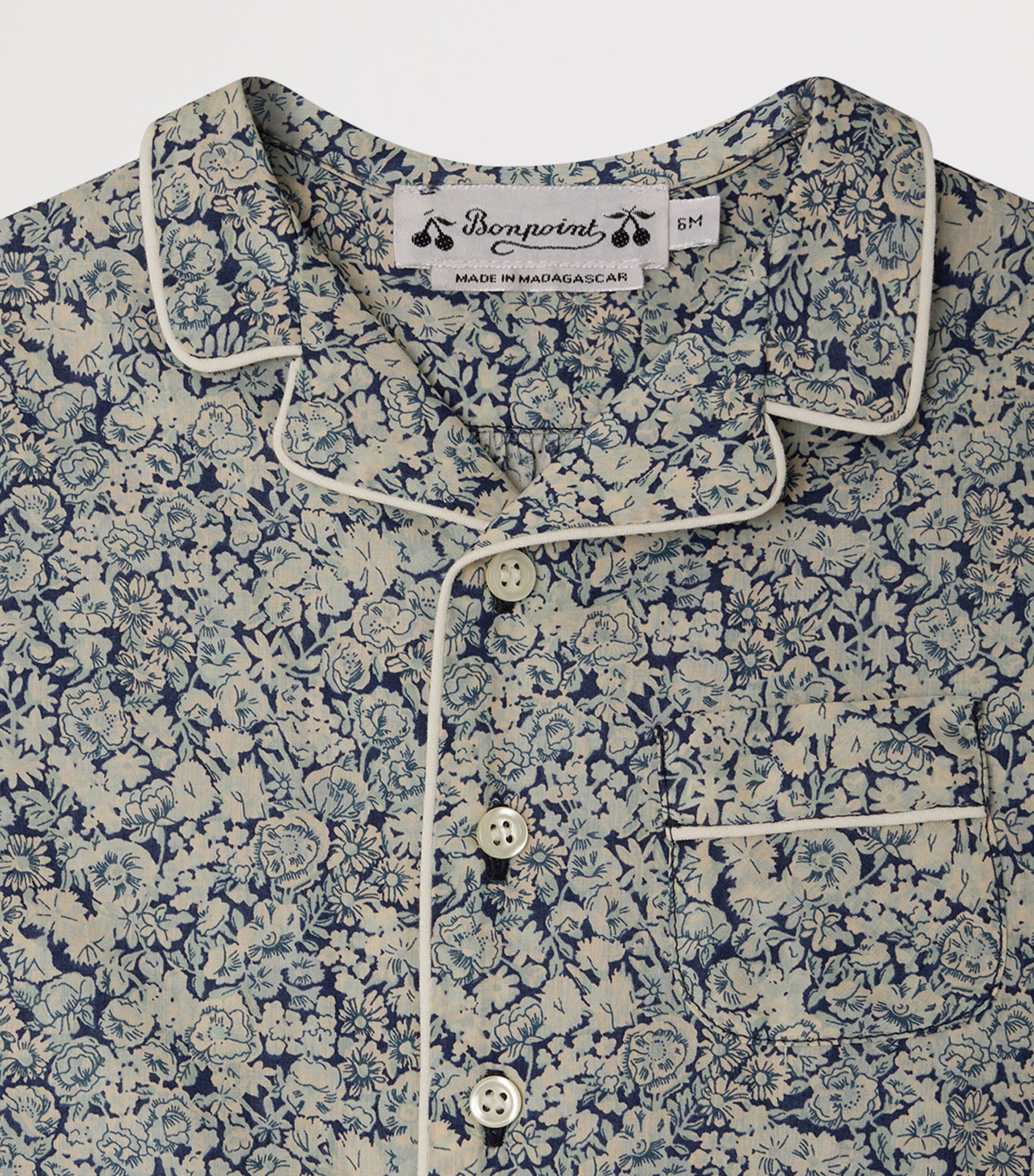 Bonpoint Organic Cotton Floral Pyjamas (6-18 Months) Fl Bleu De Prusse Image 4