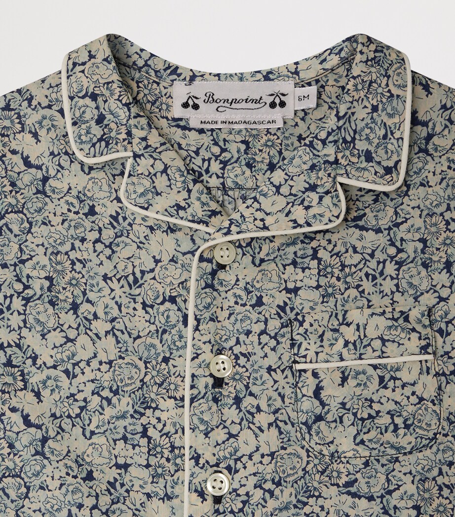 Bonpoint Organic Cotton Floral Pyjamas (6-18 Months) Fl Bleu De Prusse Image 4