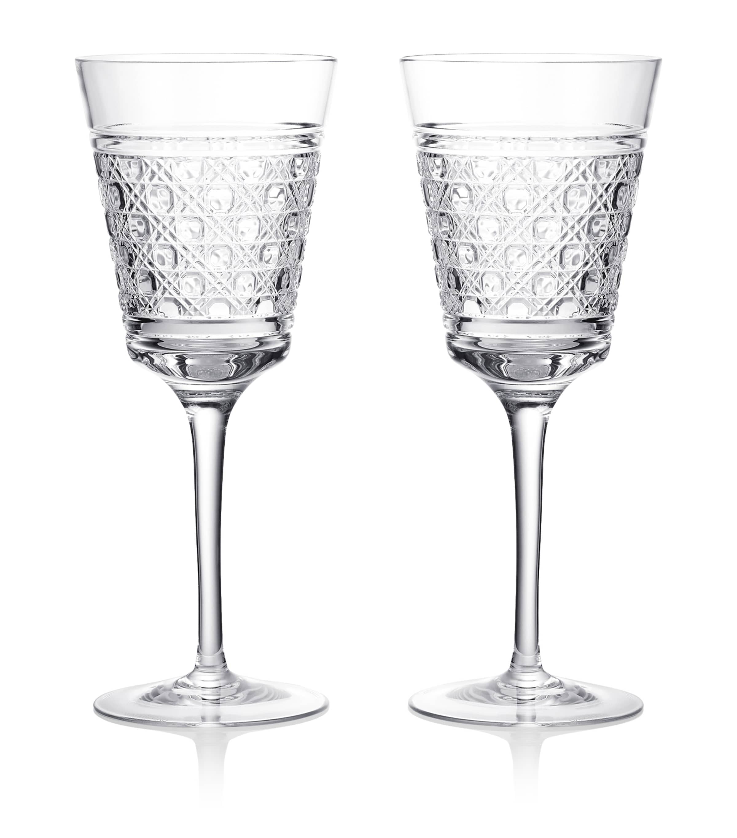 Waterford Opulence Red Wine Crystal Glasses Set Of Two In Silver