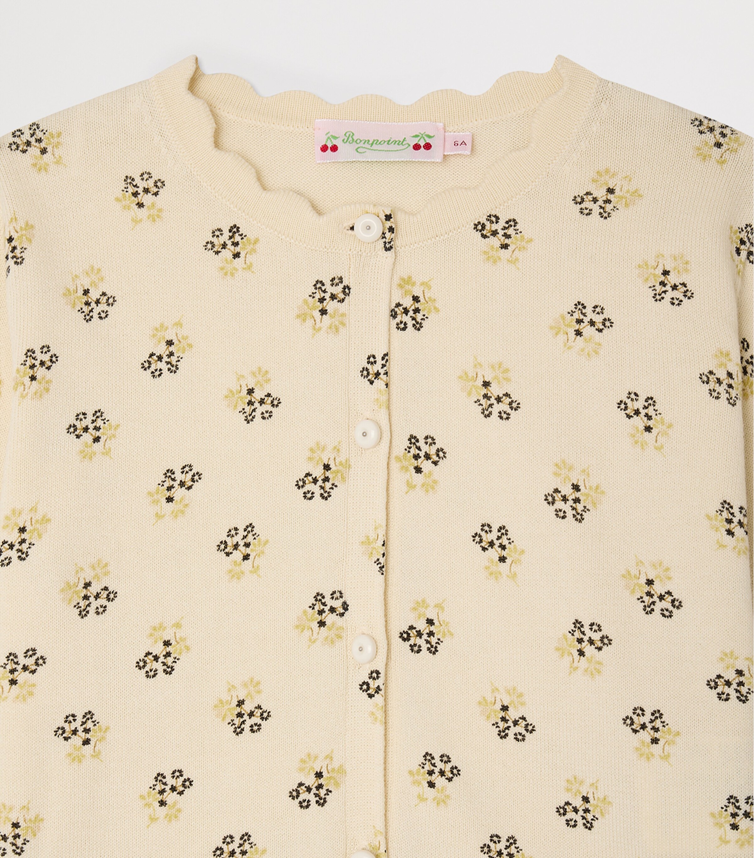 Bonpoint Cotton Lume Cardigan (10-14 Years) Fleurs Ecru Image 3