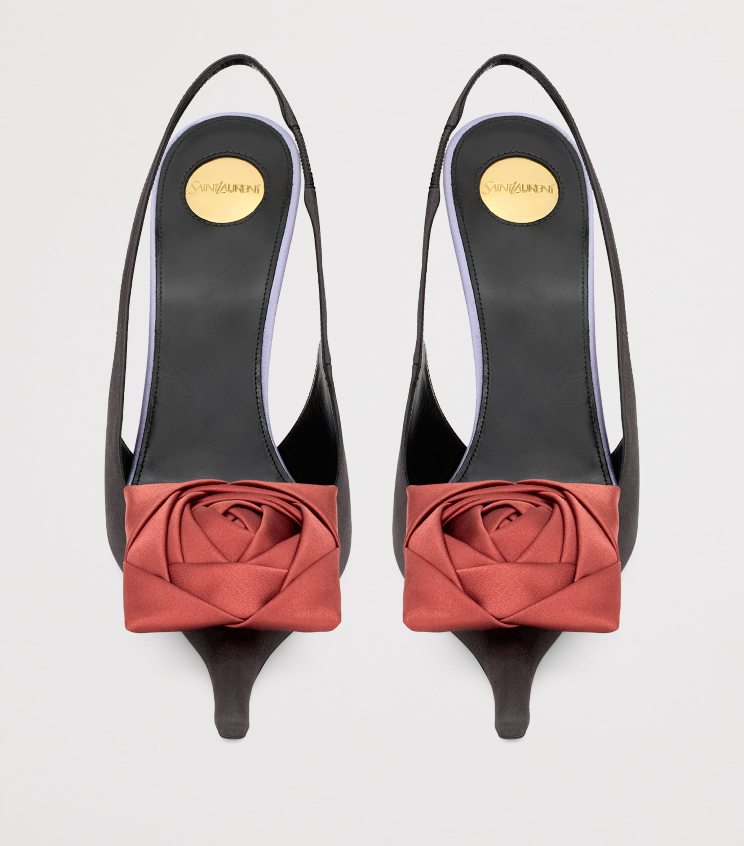 Satin Embellished Amalia Slingback Pumps 110 1025 Image 2