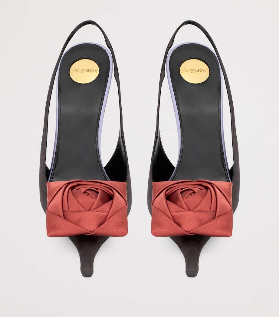 Satin Embellished Amalia Slingback Pumps 110 1025 Image 2