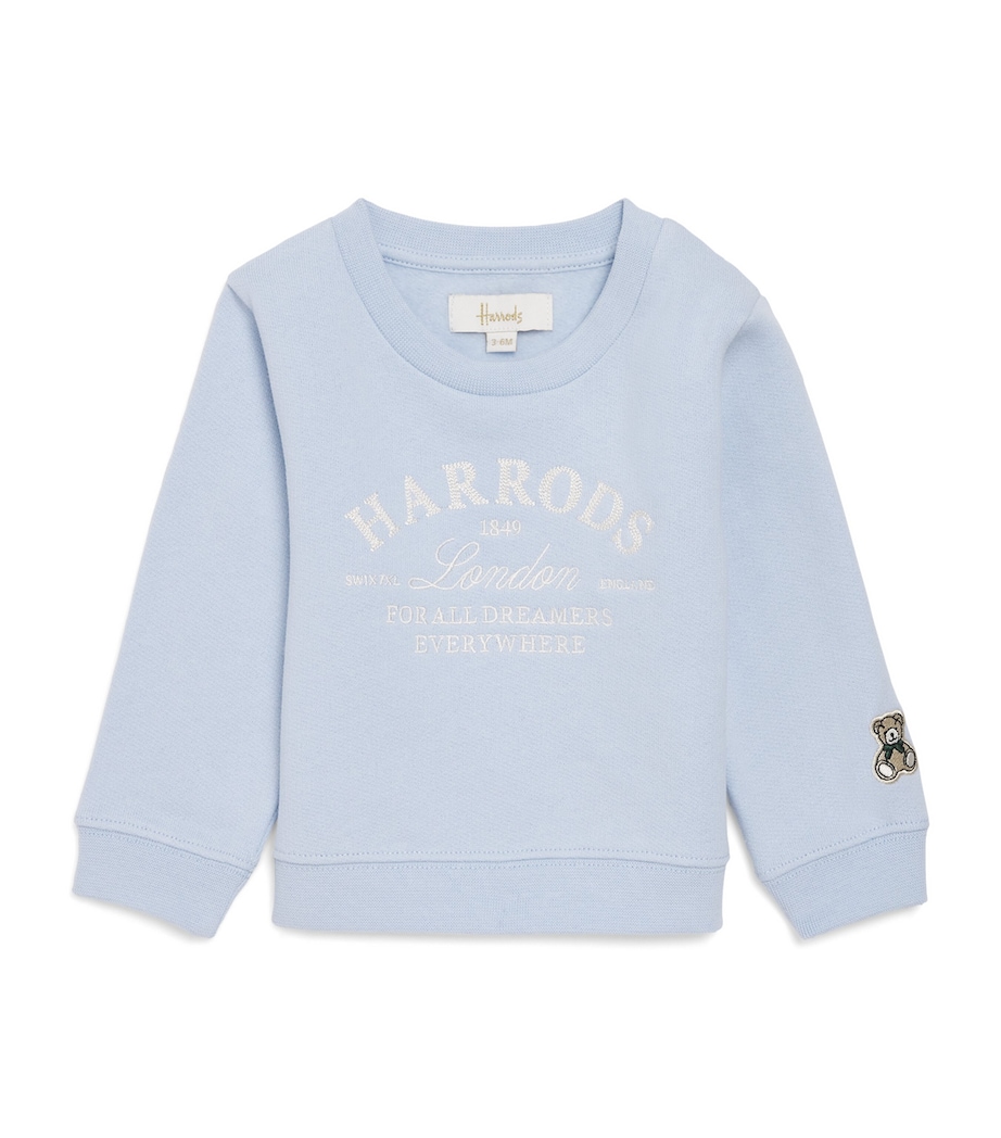 Cotton Logo Sweatshirt (0-18 Months) BLUE Image 1