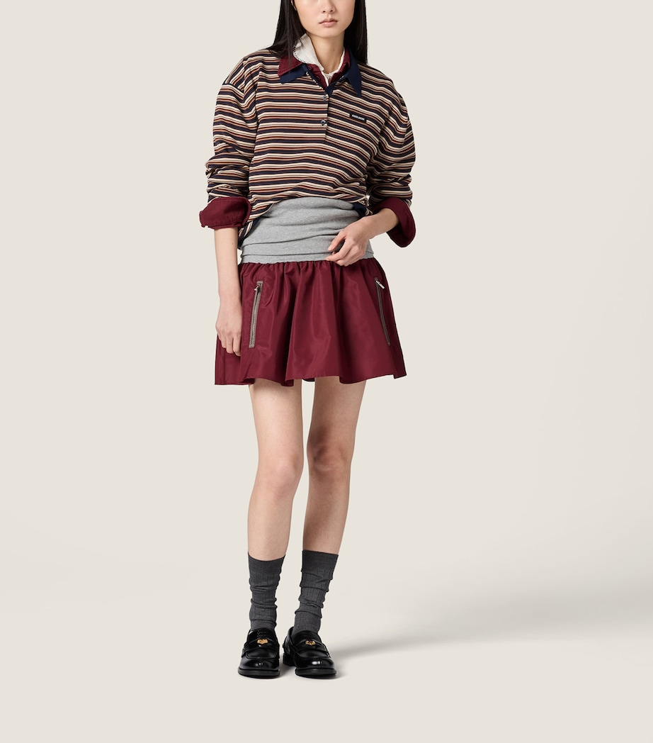Miu Miu Womens Technical Layered Mini Skirt Image 2