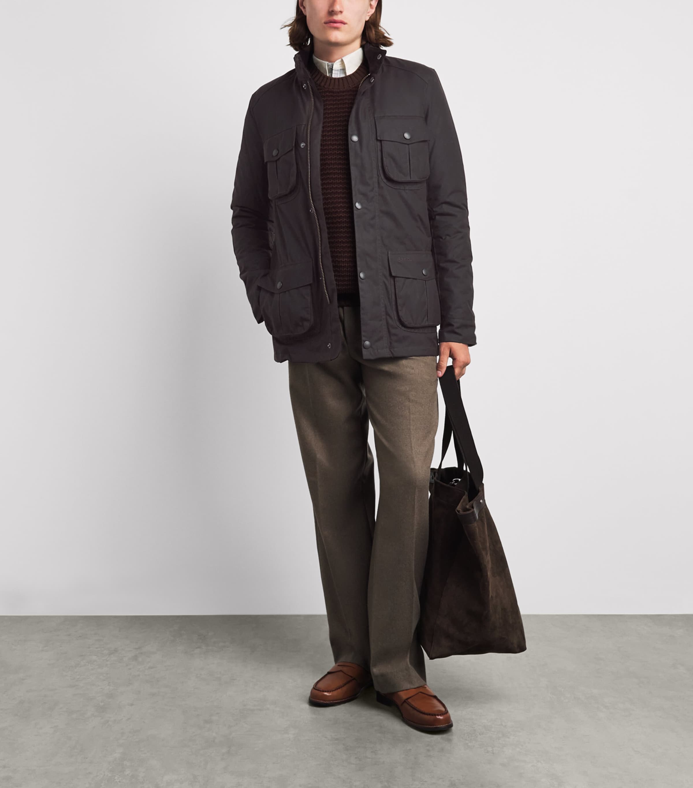 Barbour Mens Waxed Corbridge Jacket Rustic/classic Image 2
