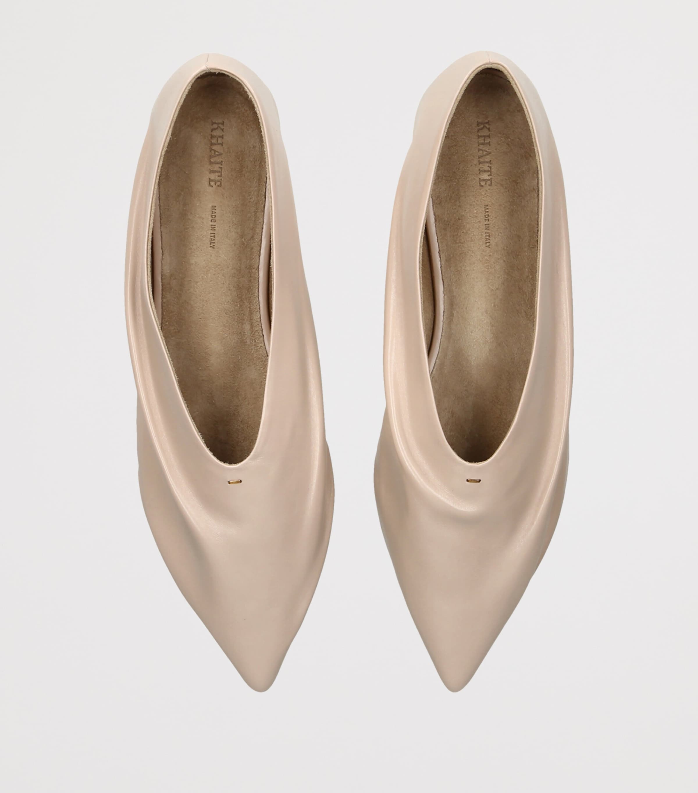 Khaite Leather Miriam Ballet Flats Bone Image 6