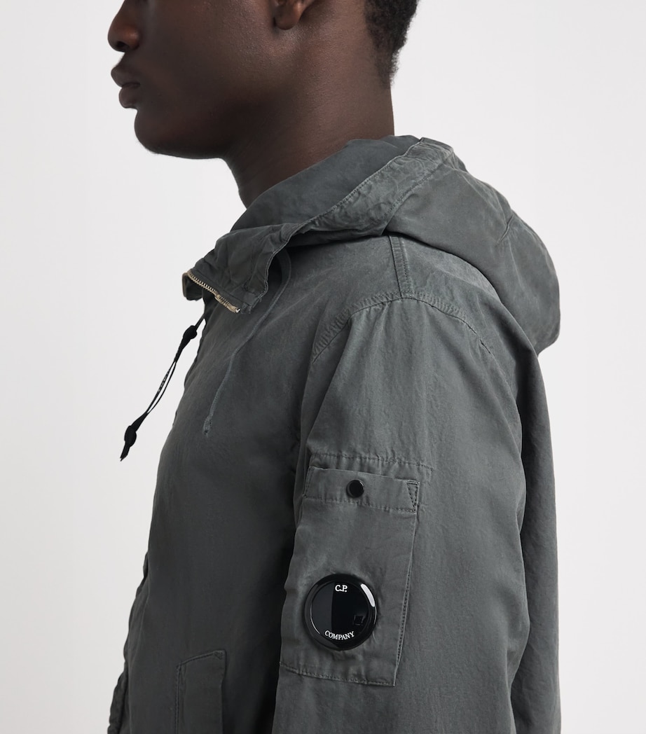 C.P. Company Mens Cotton Poplin Hooded Lens Jacket Gunmetal Image 3
