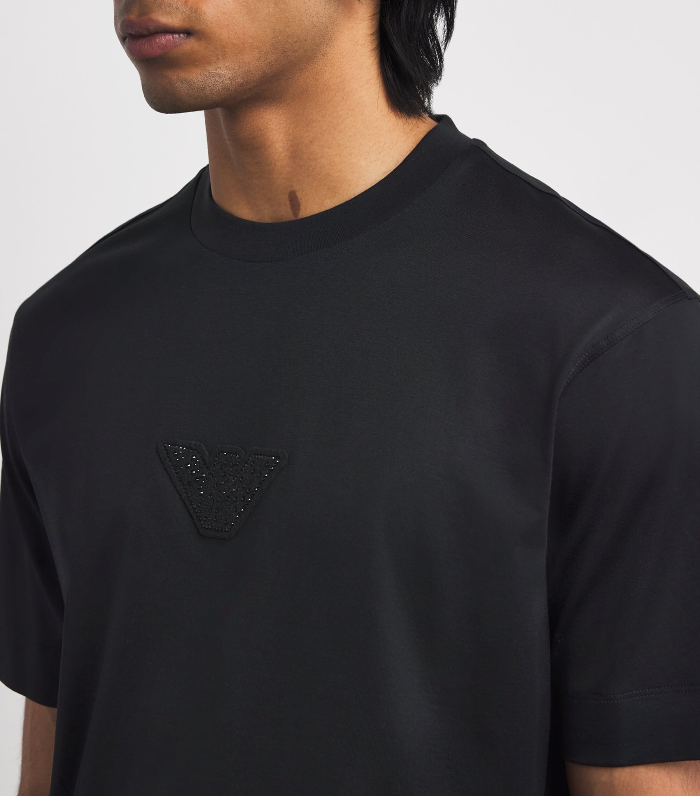 Emporio Armani Crystal-Embellished Eagle T-Shirt | Harrods US