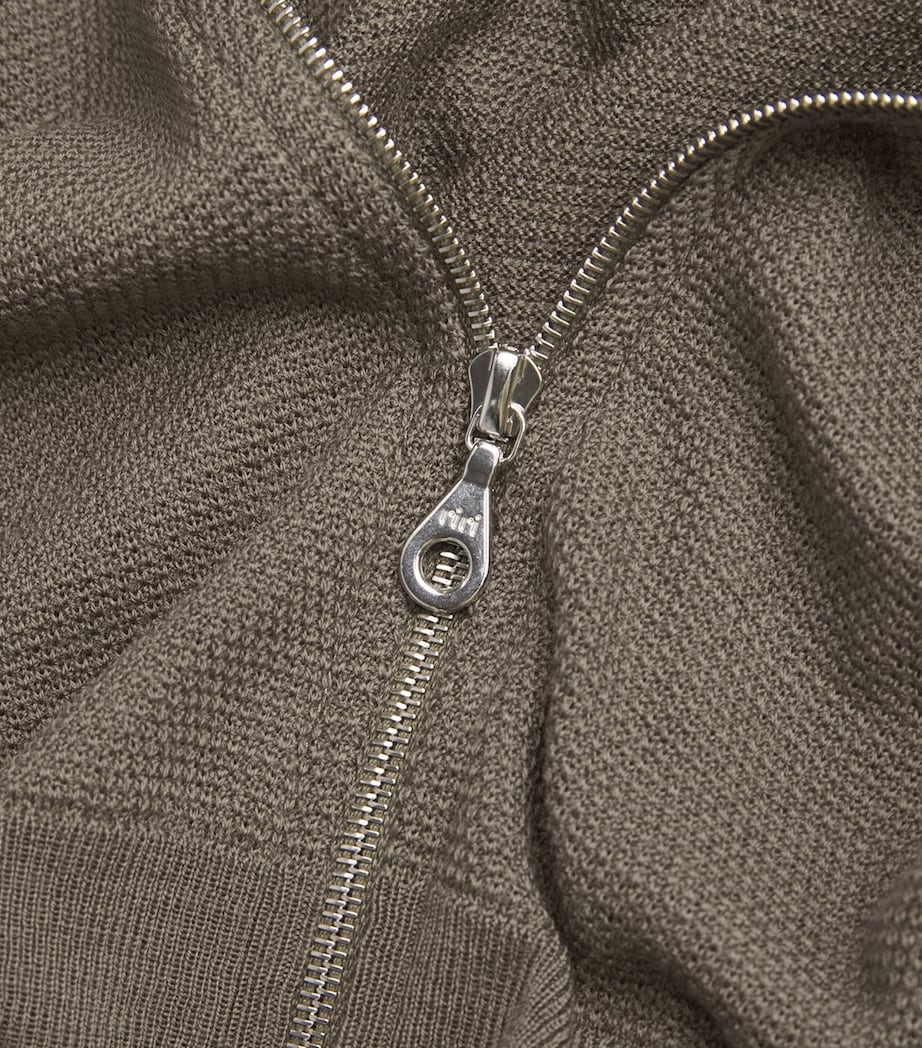 Extra Fine Merino Wool 16.Singular Bomber Jacket MANSFIELD GREEN Image 5