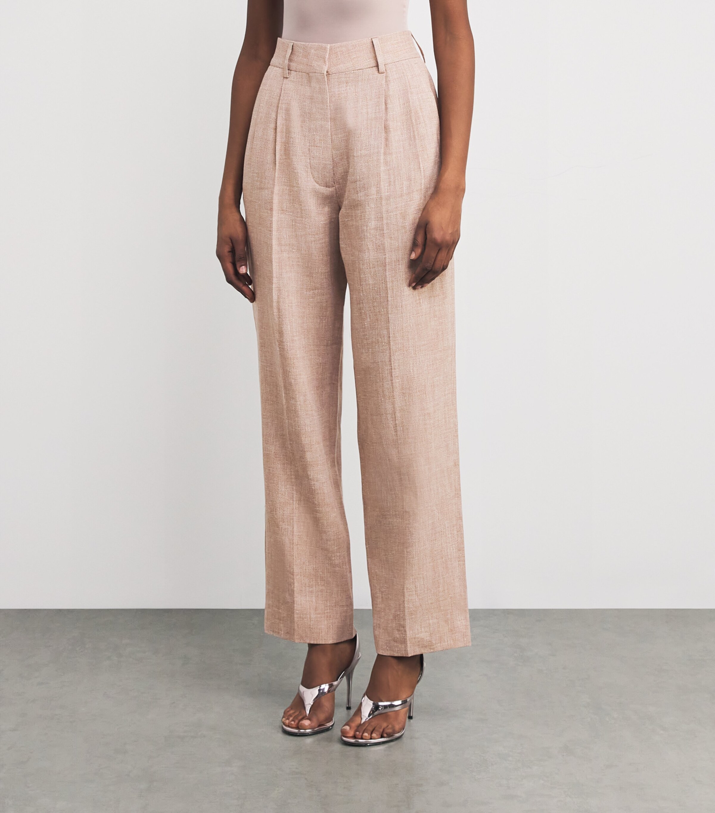 Linen-Blend Fox Tailored Trousers SAND MW01 Image 3