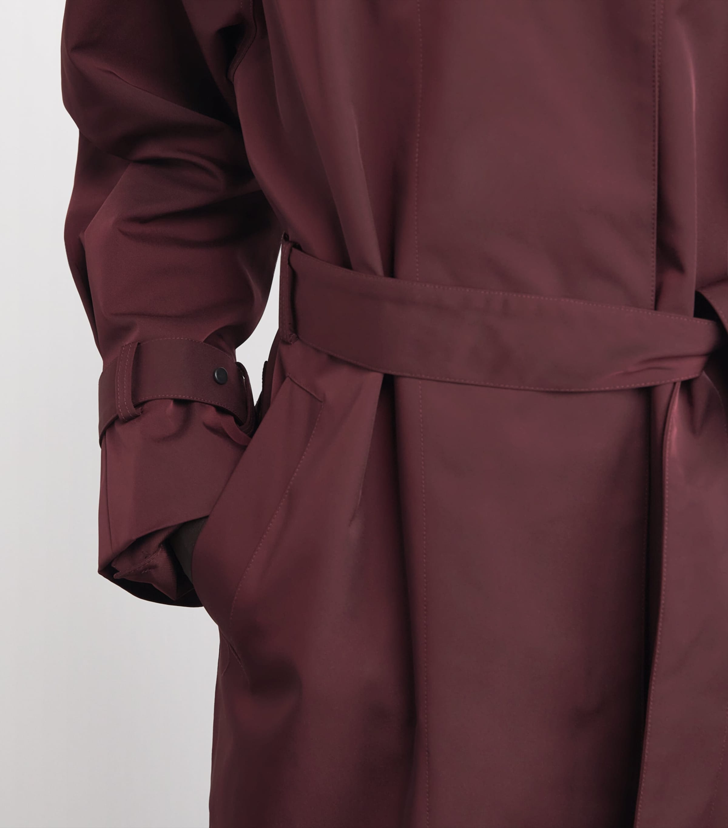 CAMILLA AND MARC Womens Longline Dia Trench Coat Burgundy Image 3