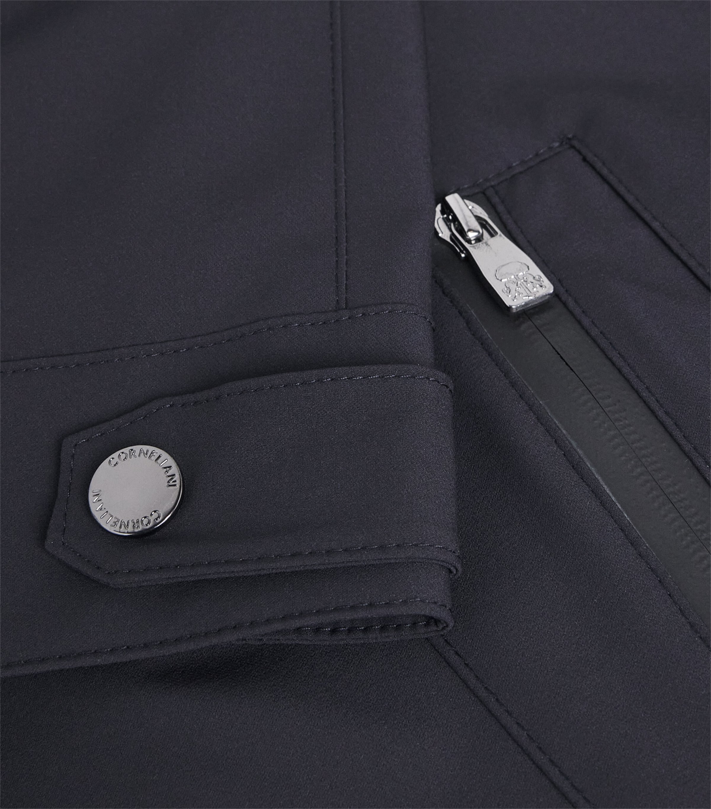 Corneliani Mens Water-Resistant Overcoat Navy Blue Image 6