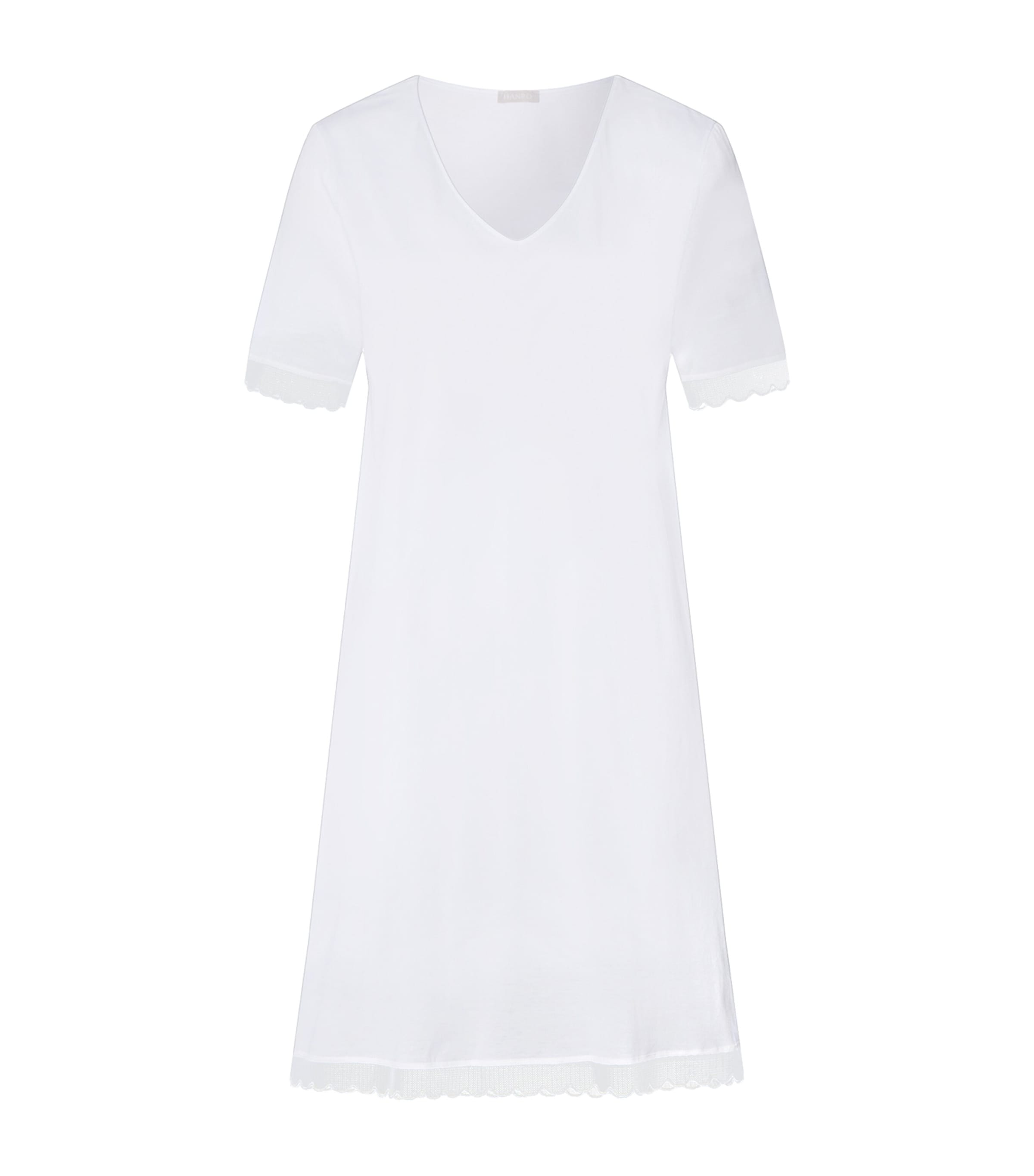 Hanro Womens Pima Cotton Inaya Nightdress White Image 1