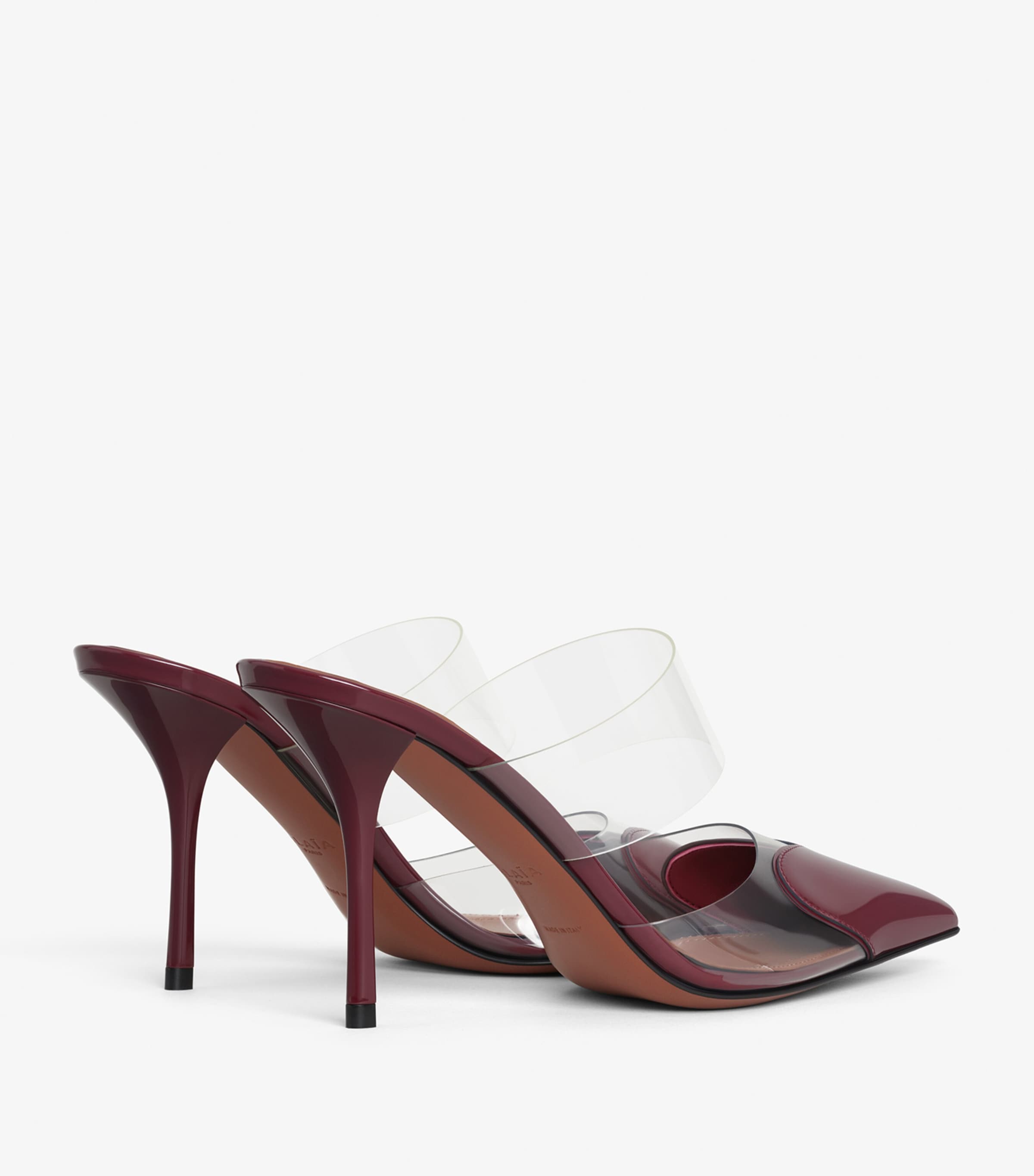 Patent Leather Le Coeur Mules 90 ROUGE GRENAT Image 2