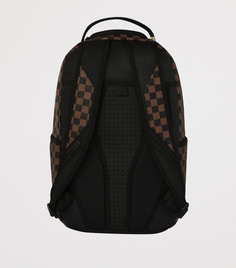 Embossed Check Backpack BROWN Image 4