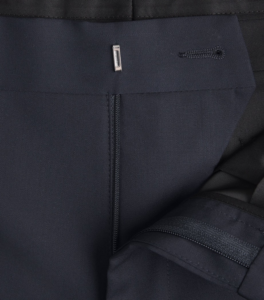 Sandro Paris Mens Virgin Wool Straight Trousers Navy Blue Image 6