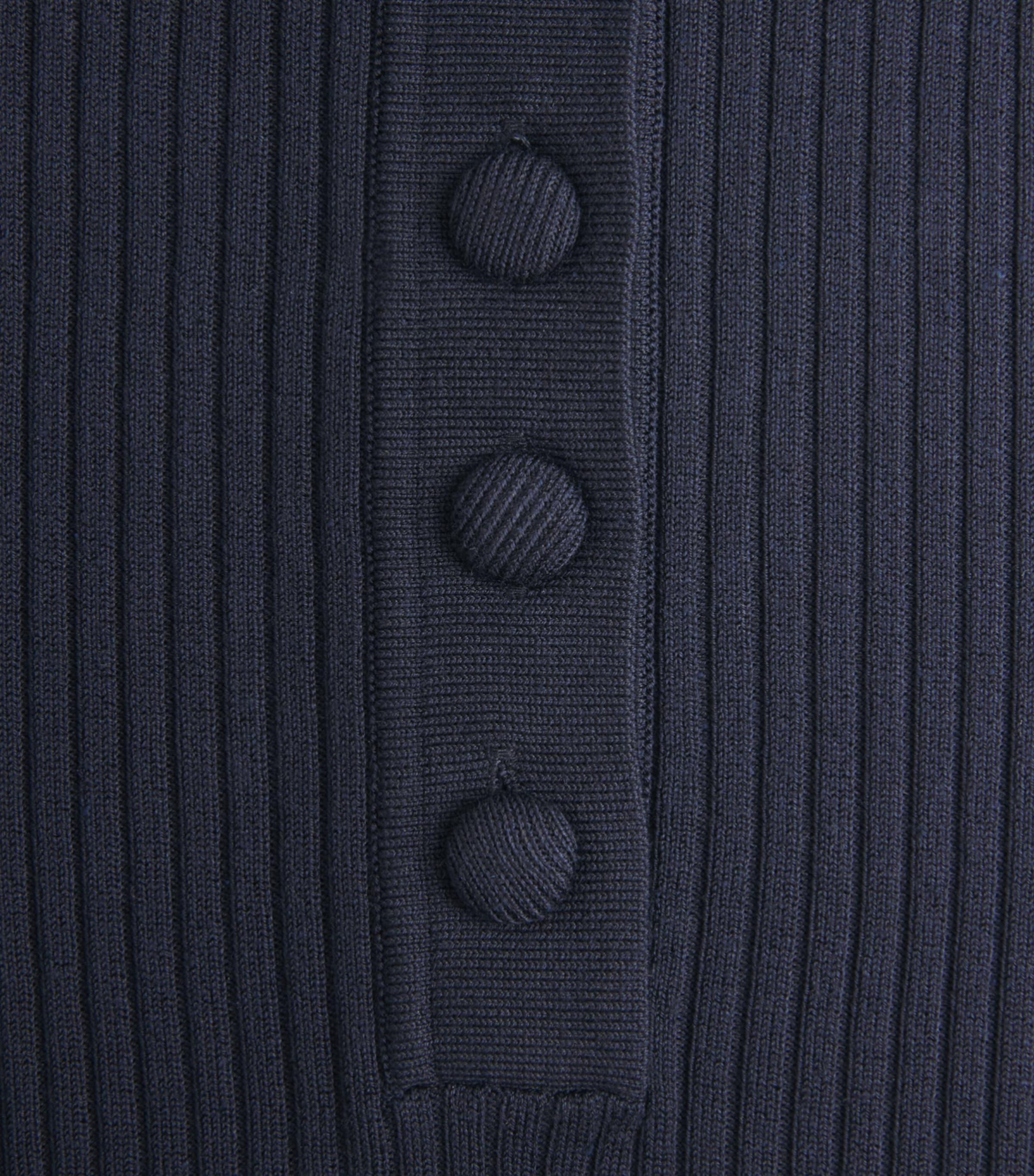 Sandro Paris Womens Rib-Knit Short-Sleeve Sweater Navy Blue Image 6