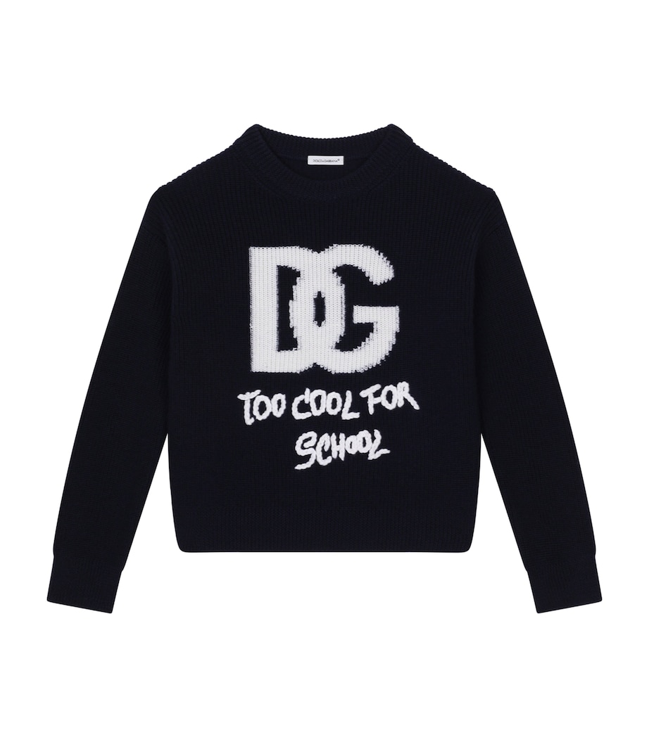 Dolce&Gabbana Kids Virgin Wool Logo Sweater (2-6 Years) Combined Image 1