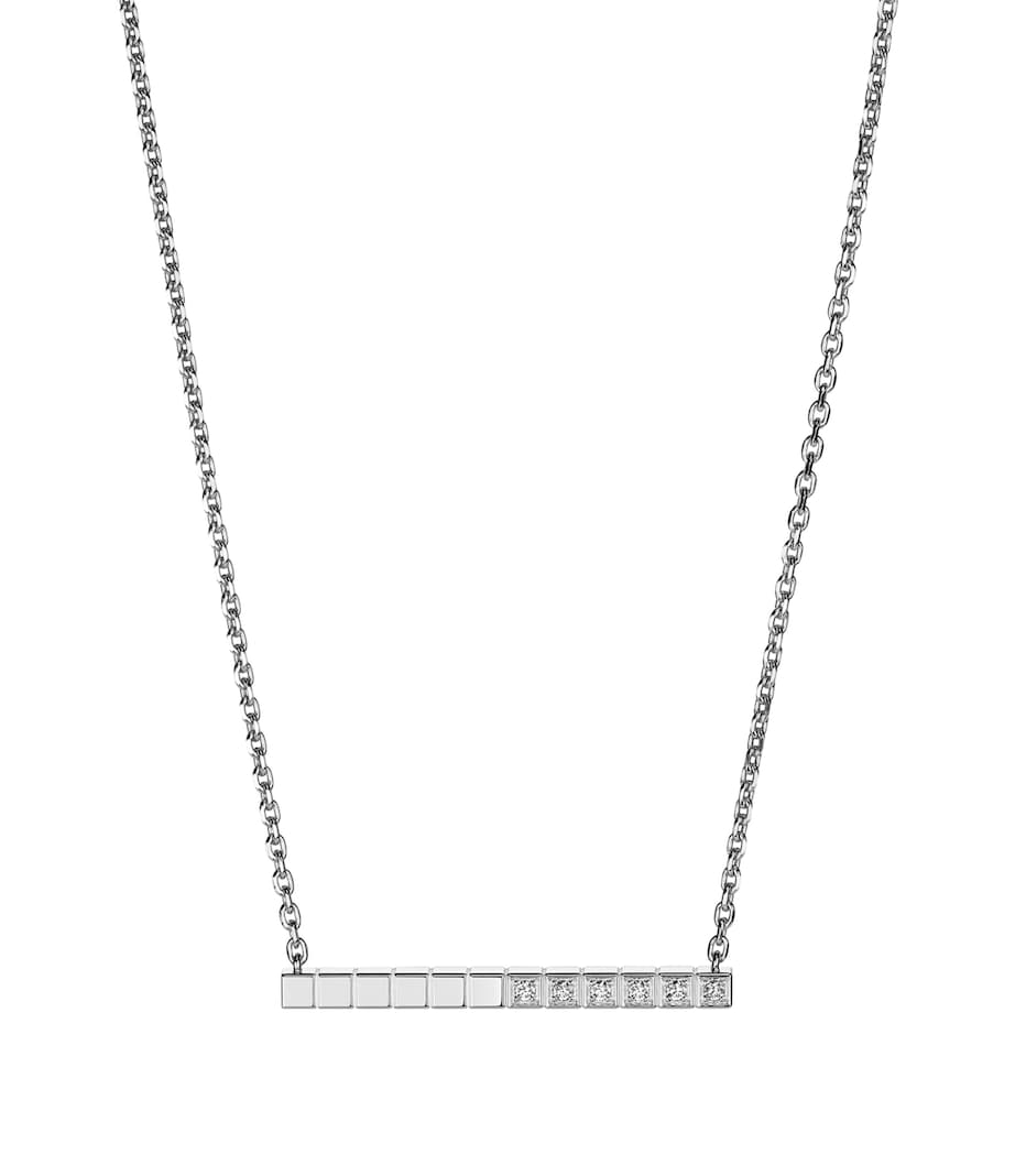 White Gold and Diamond Ice Cube Necklace 18K WHITE GOLD Image 1
