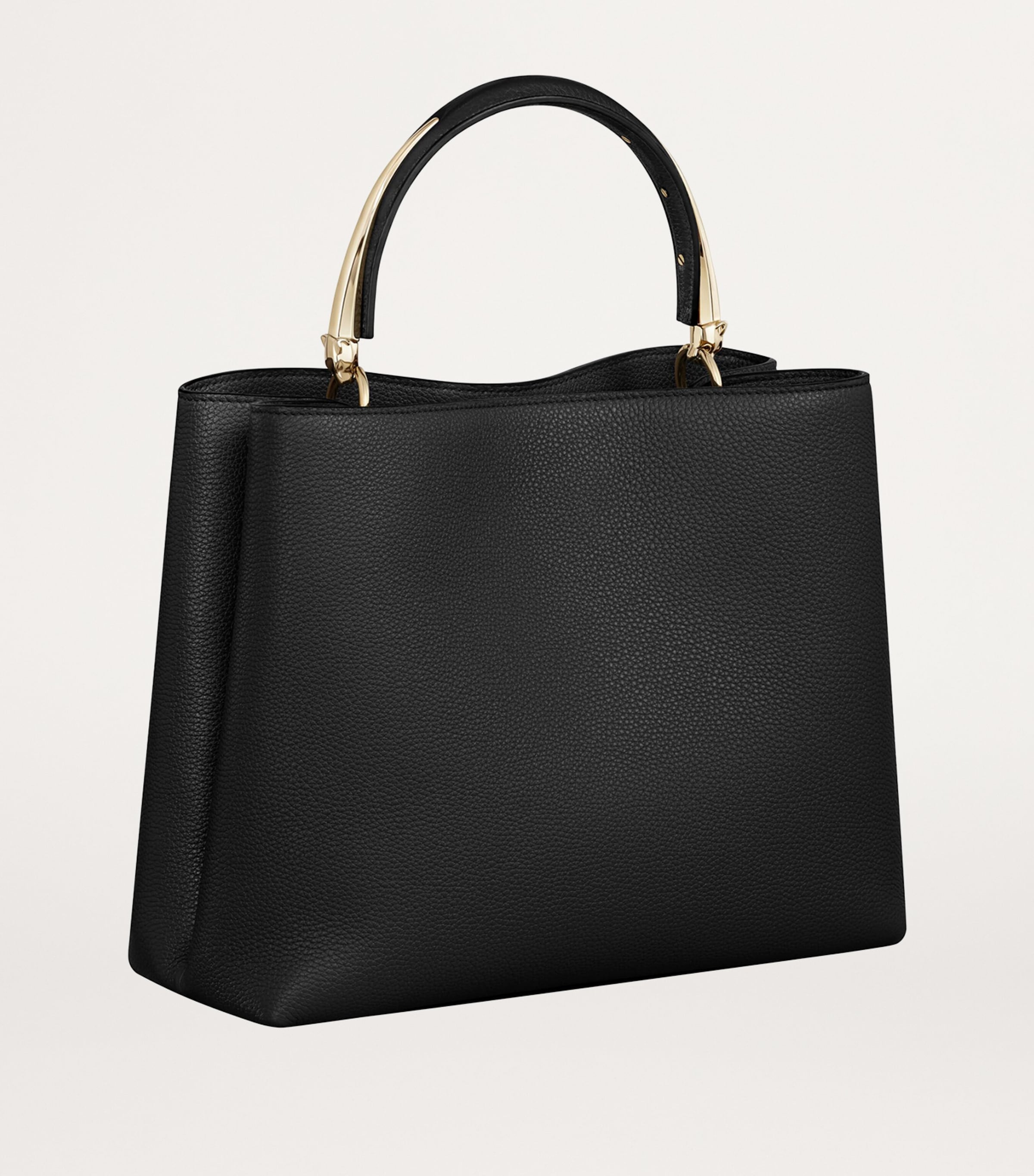 Medium Calfskin Panthère de Cartier Top-Handle Bag BLACK Image 2