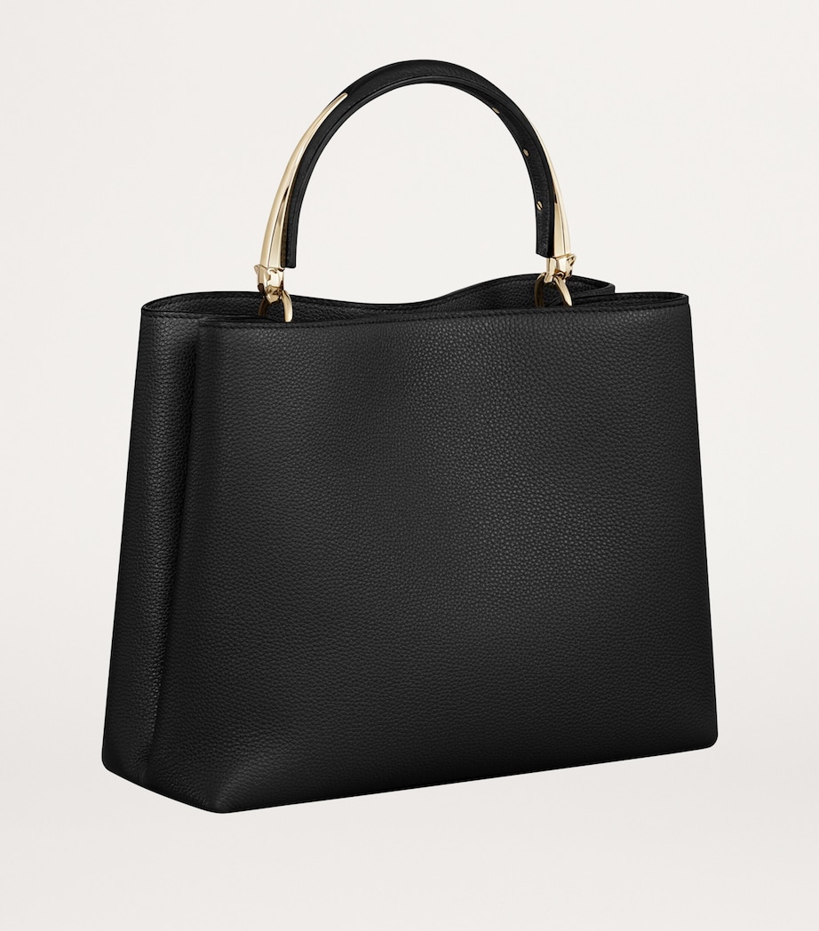 Medium Calfskin Panthère de Cartier Top-Handle Bag BLACK Image 2