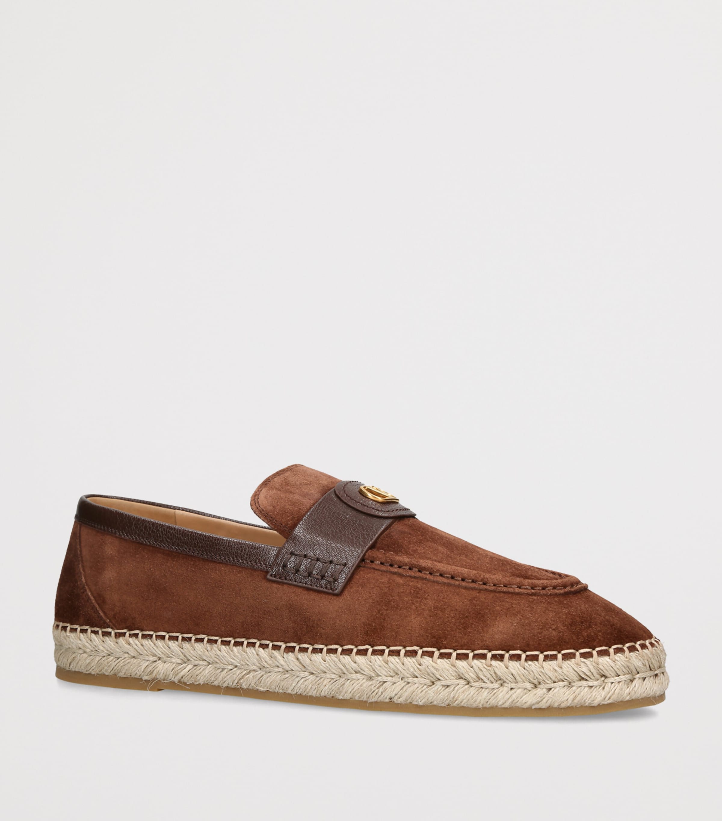Valentino Garavani Suede Palm Avenue Espadrilles Dark Brown Image 3