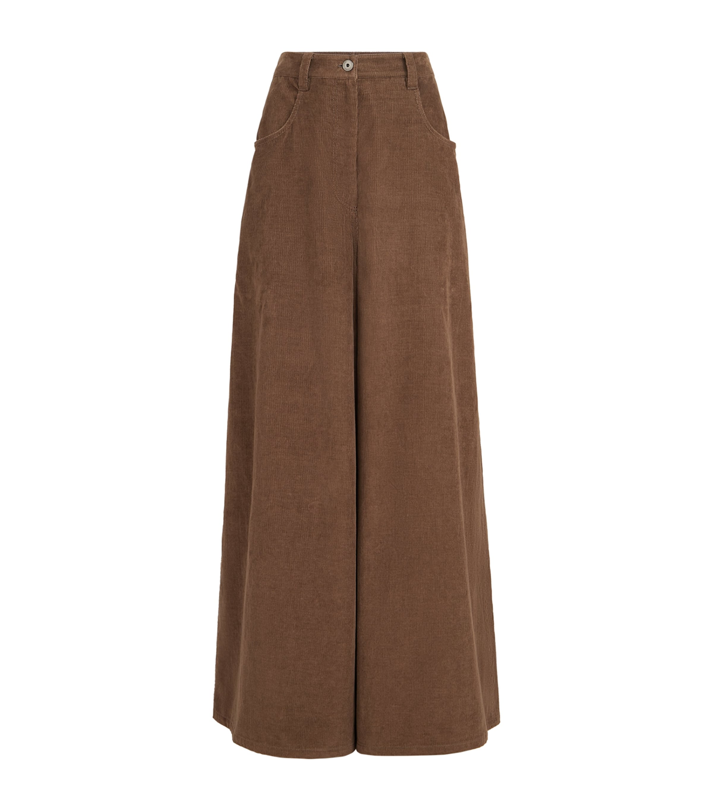 Brunello Cucinelli Womens Corduroy Wide-Leg Trousers Image 1