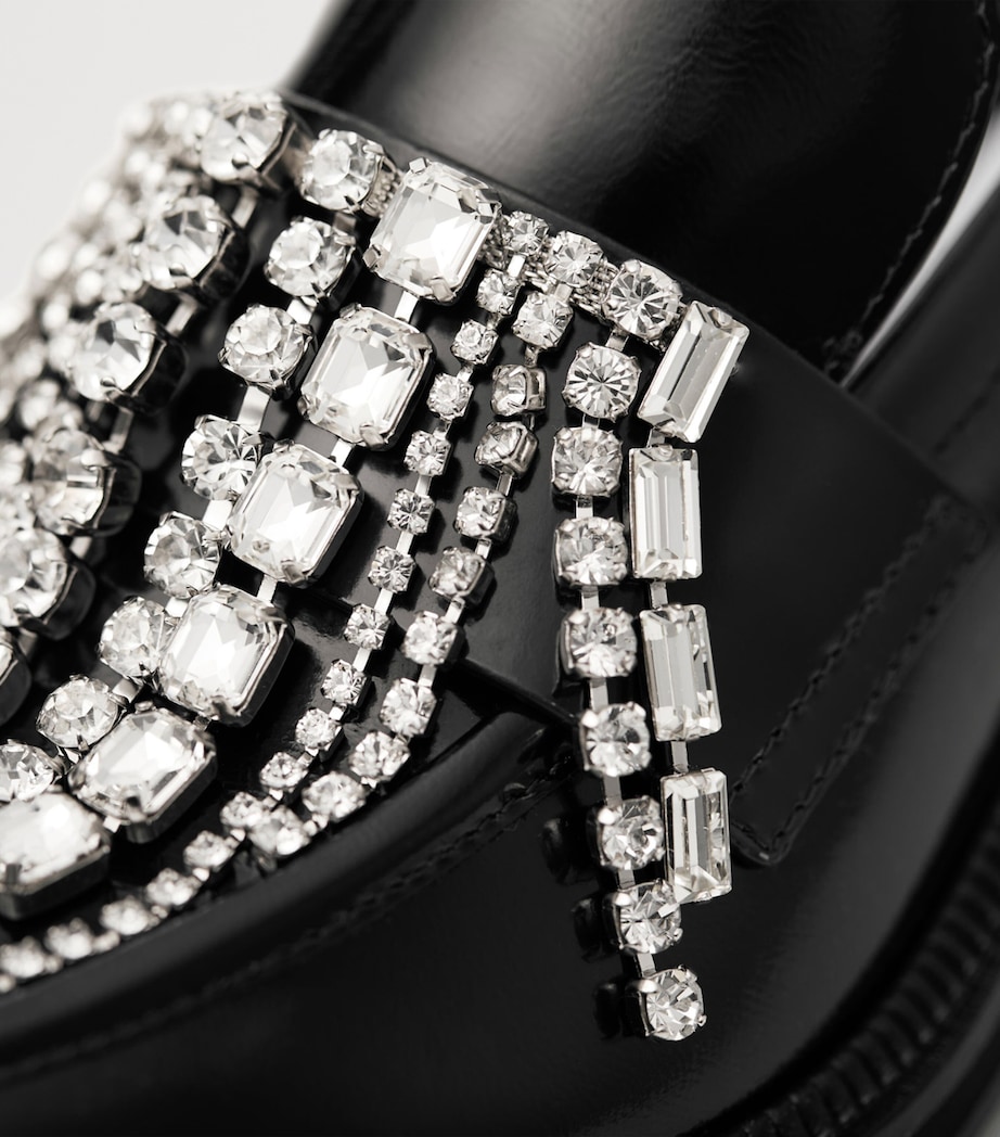 Tylor 60 Leather Heeled Loafers BLACK/CRYSTAL Image 3