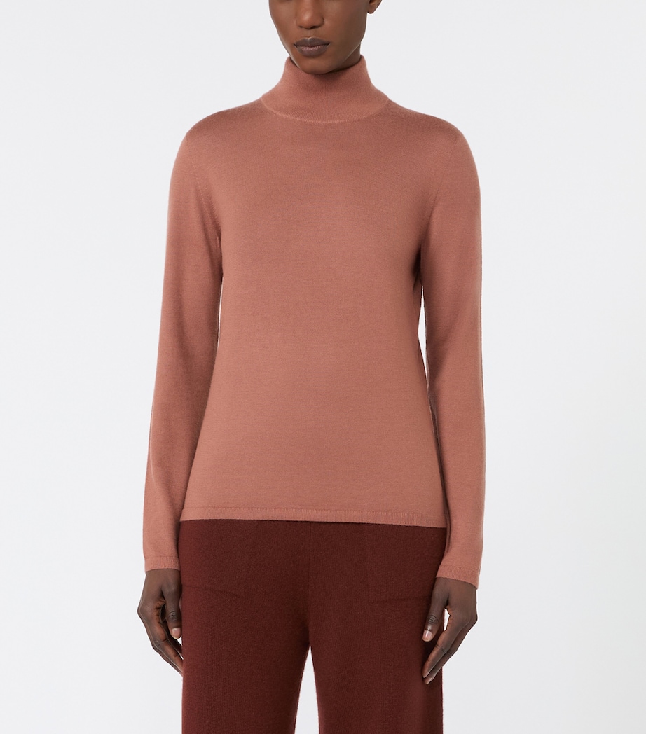 Max Mara Womens Cashmere Rollneck Sweater Terra Cotta Image 2