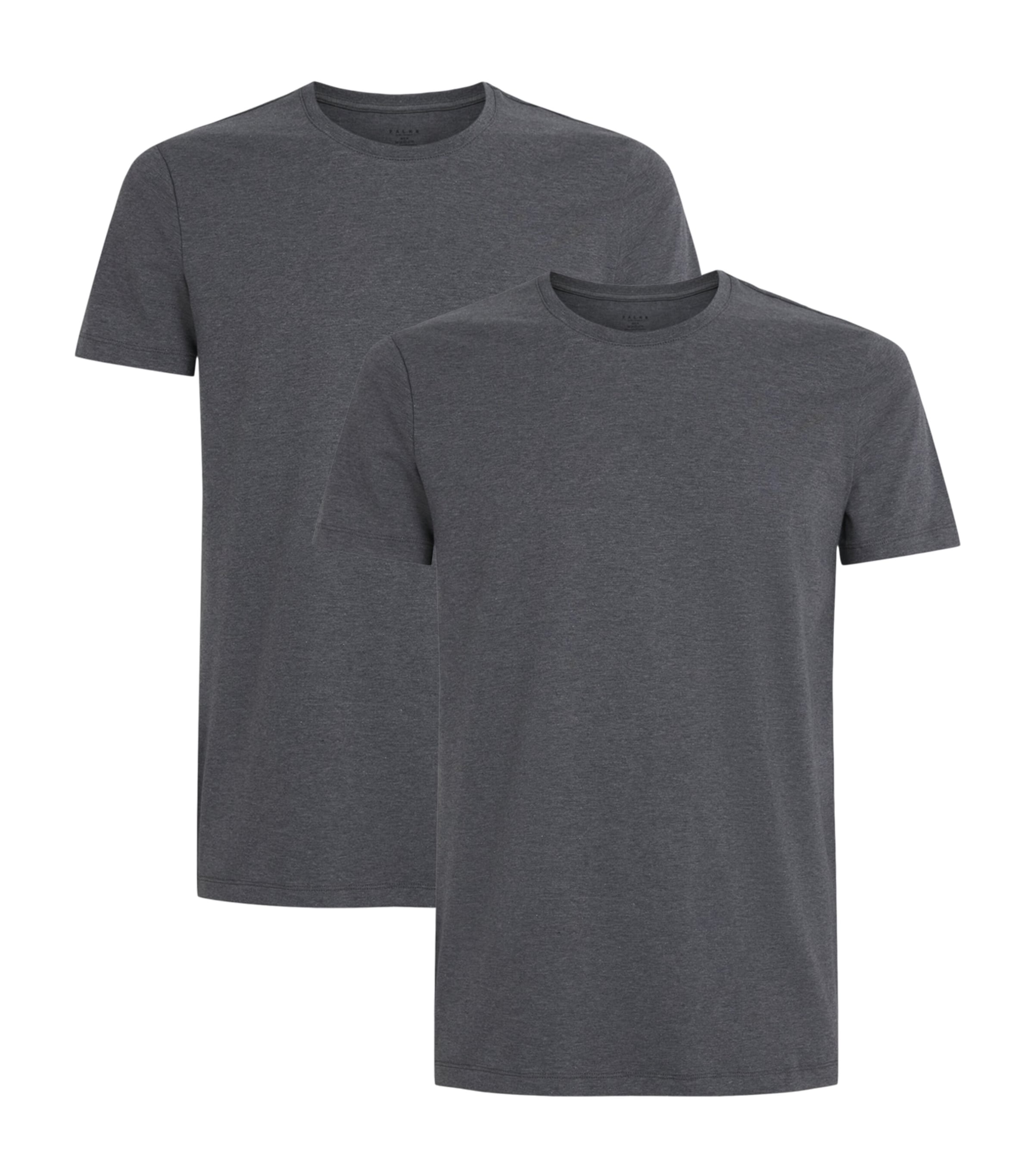 Falke Mens Stretch-Cotton Daily Comfort T-Shirts (Pack of 2) Dark Grey Image 1