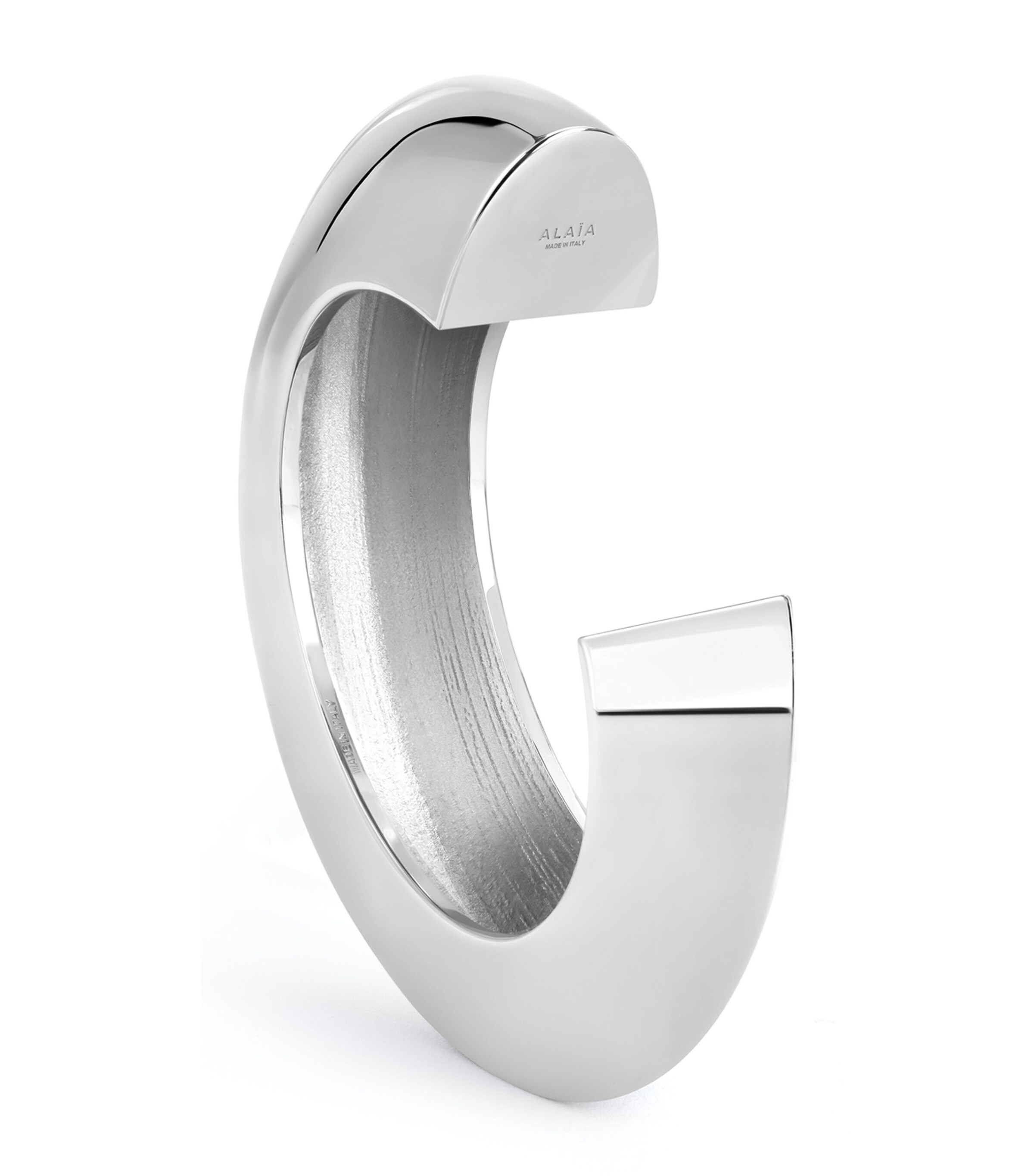 Alaïa Small Edge Cuff Bracelet White Silver Image 2