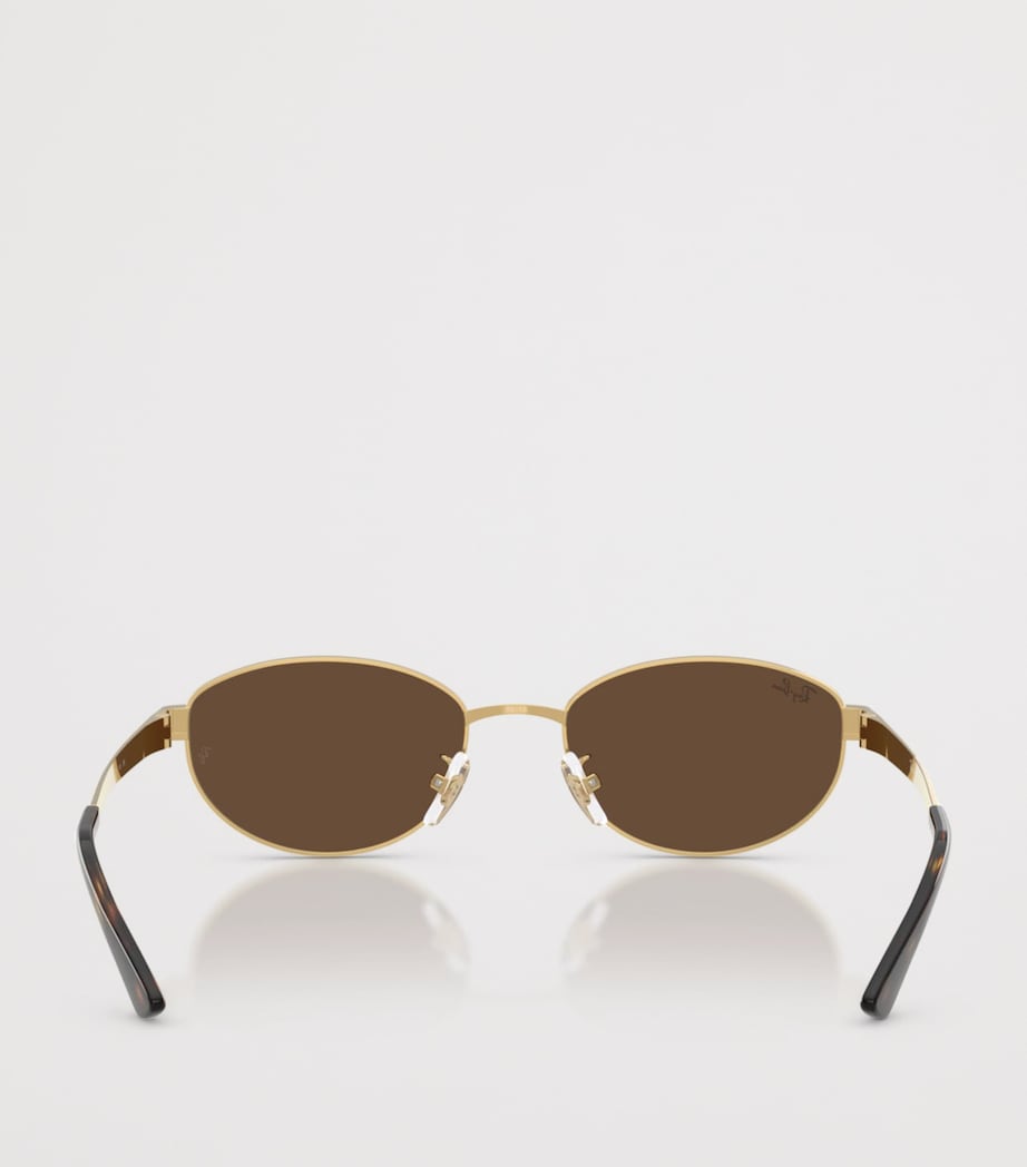 Ray-Ban Metal Oval Sunglasses Gold Image 4