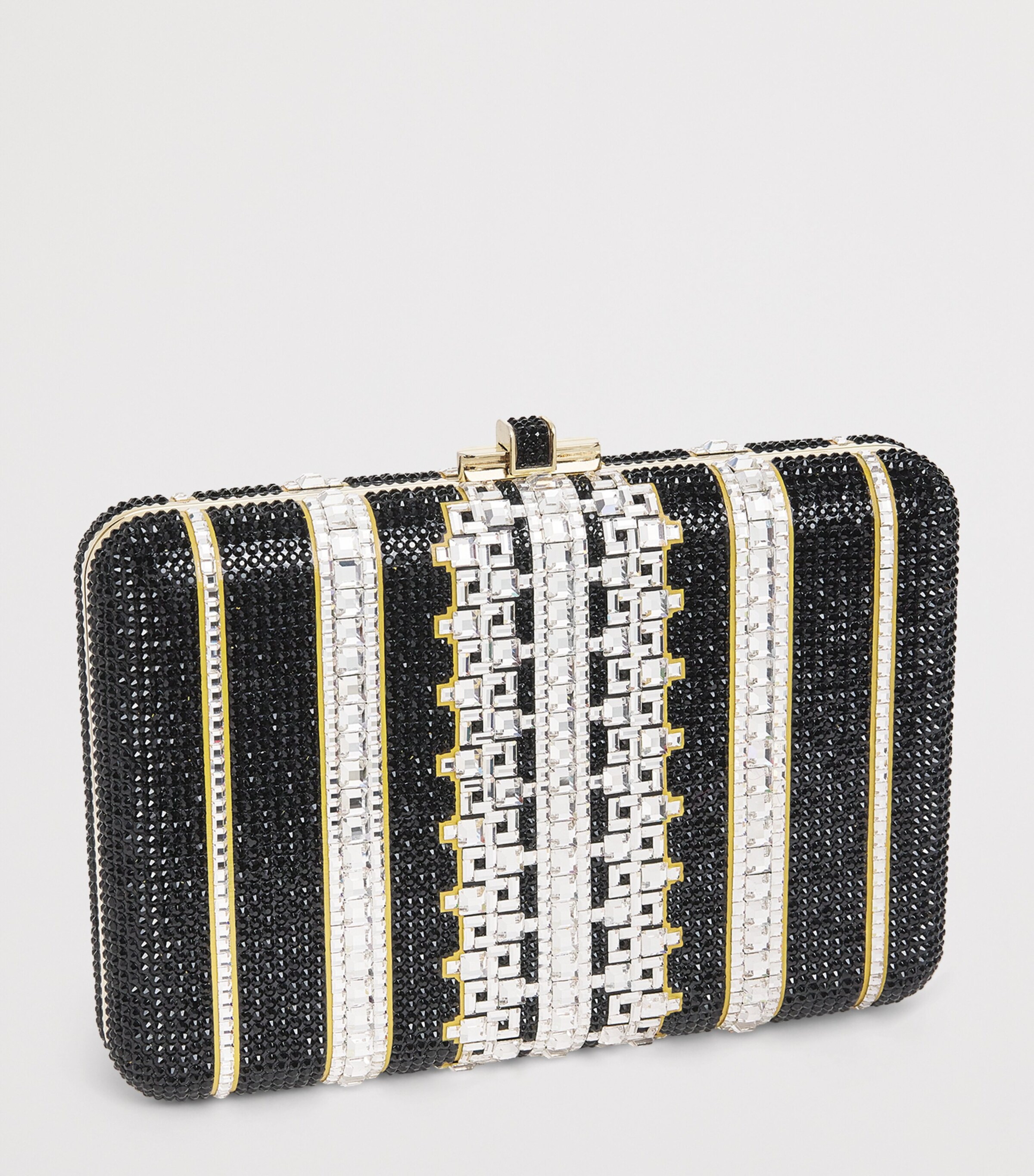 Crystal Lattice Slim Slide Clutch Bag CJTMT SILVER JET MLT Image 3