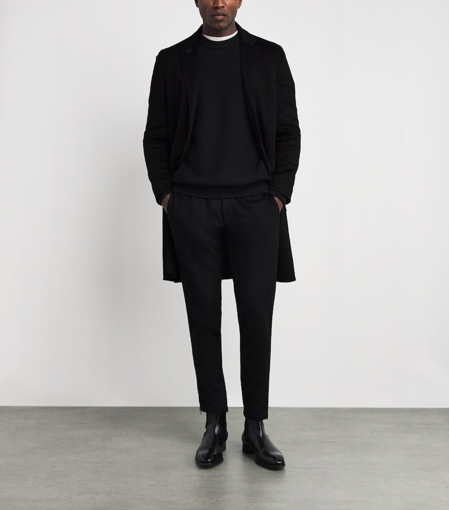 Alan Scott Mens Cashmere-Blend Double-Face Coat Black Image 2