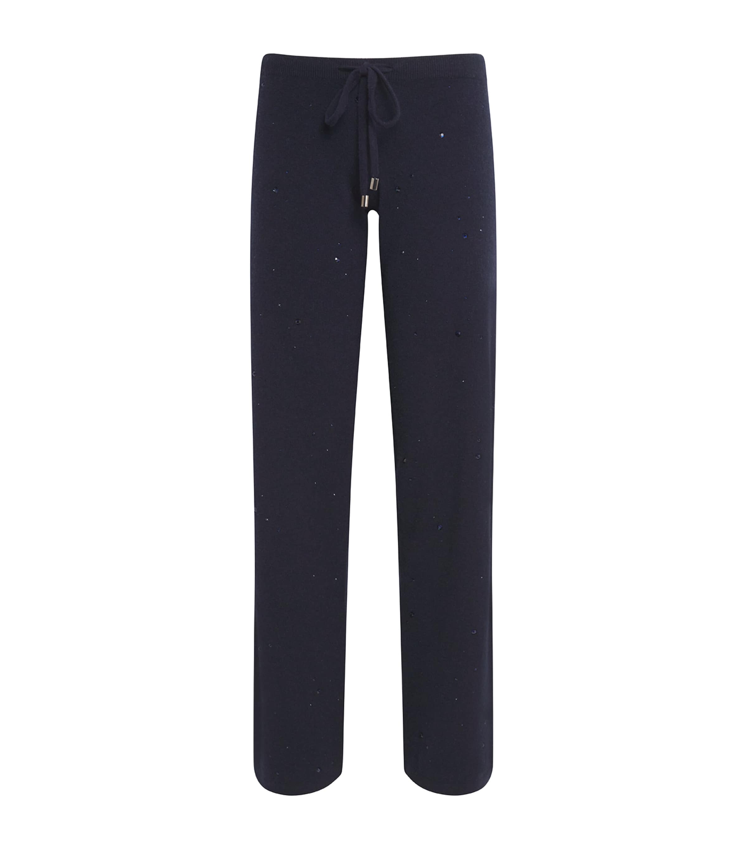 William Sharp Cashmere Crystal-embellished Sweatpants In Blue