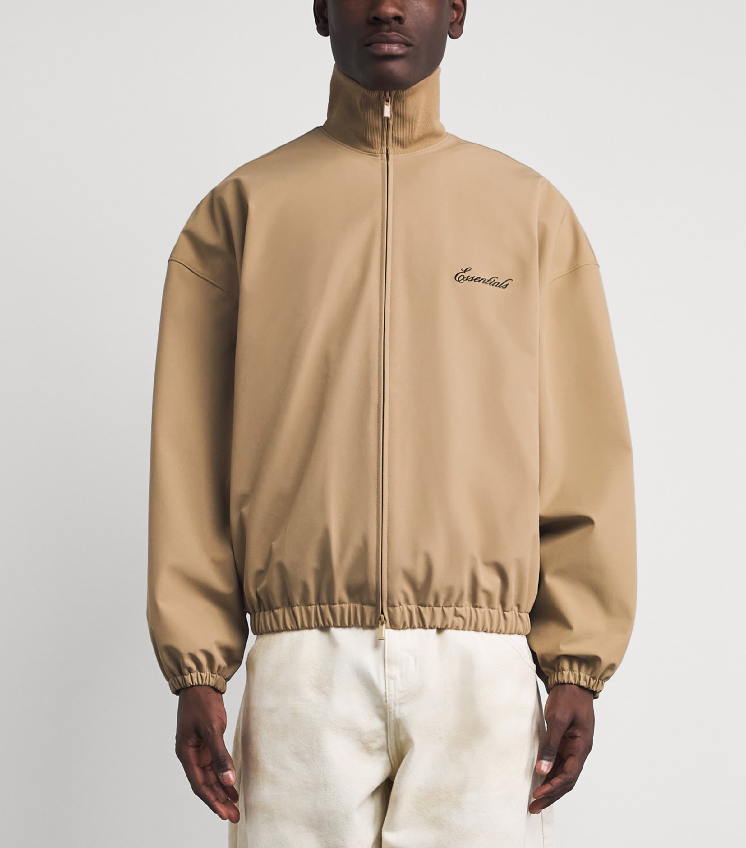 FEAR OF GOD ESSENTIALS Mens Signature Track Jacket Dune Image 4