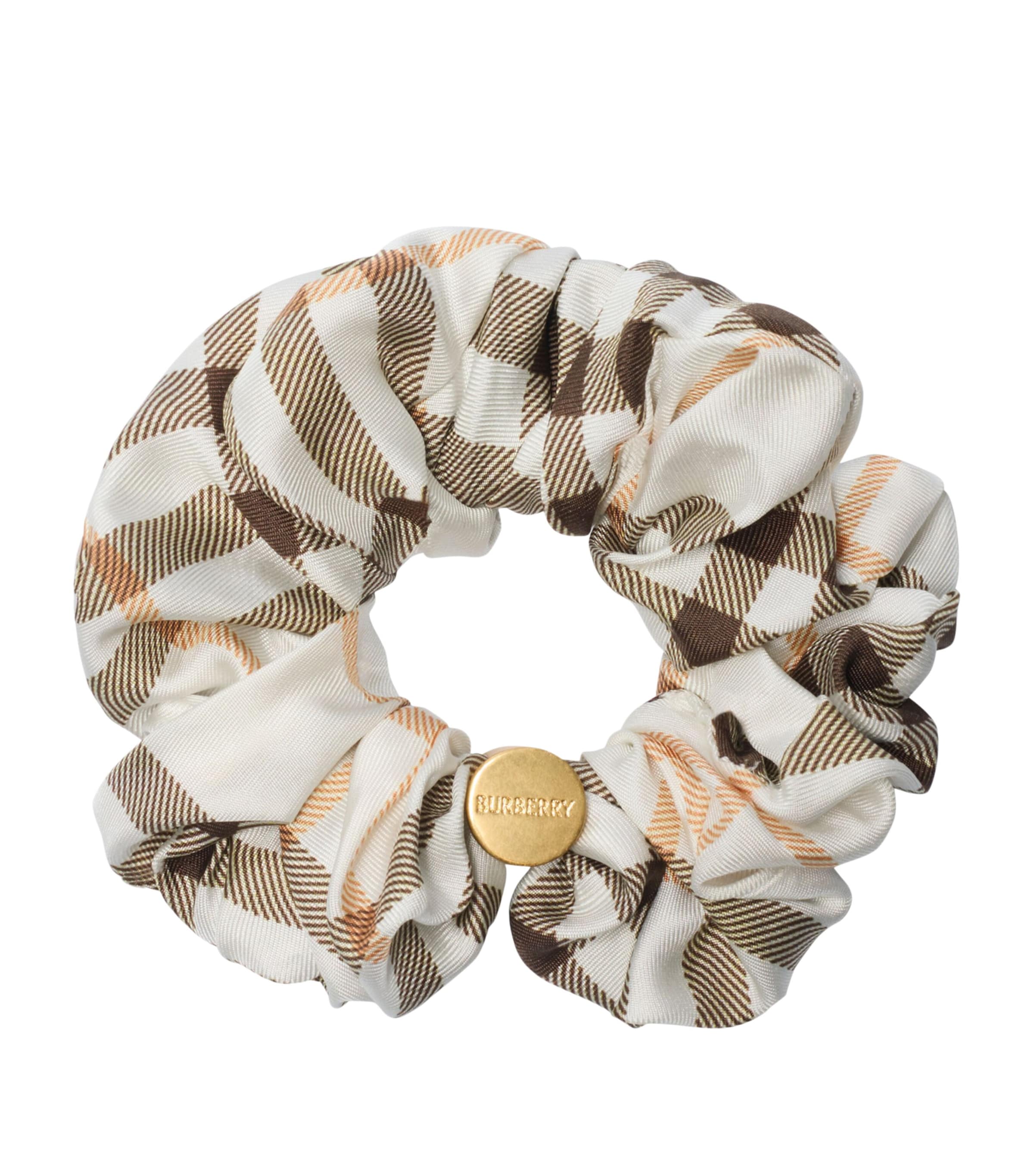 Silk Check Scrunchie PEBBLE BEIGE IP CHEC Image 1