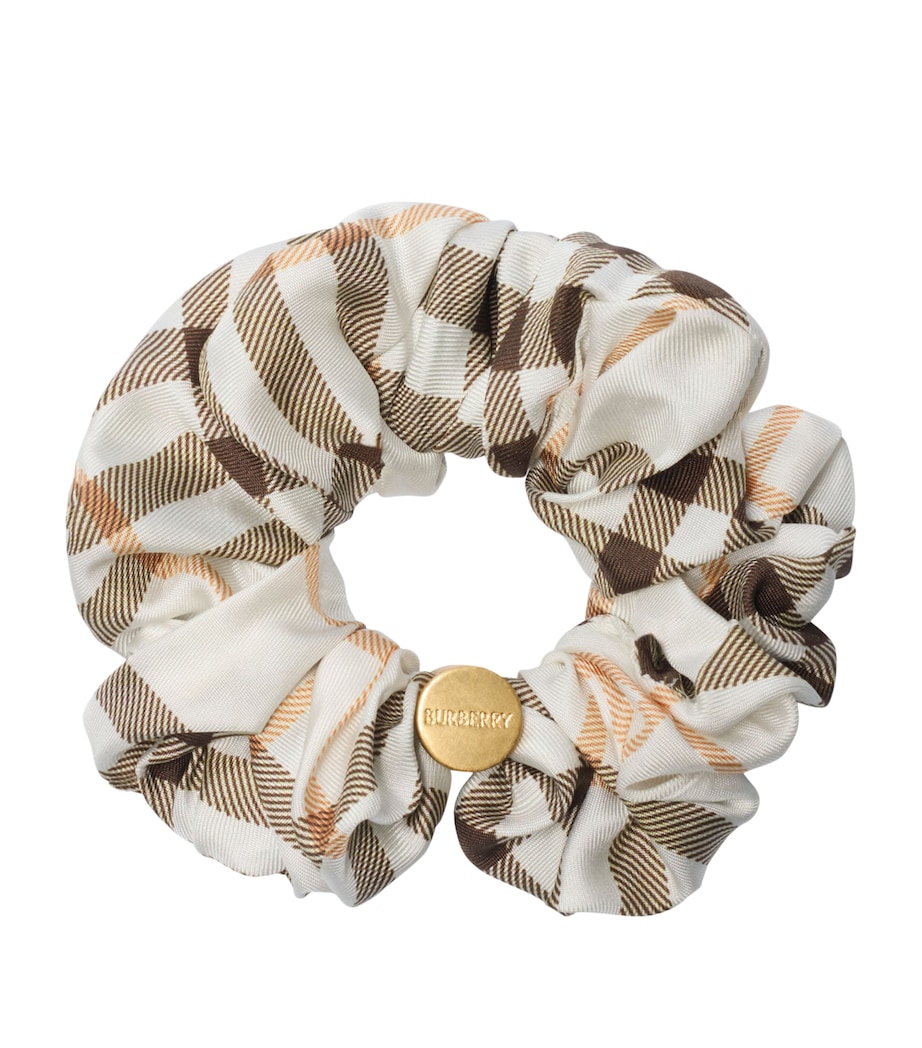 Silk Check Scrunchie PEBBLE BEIGE IP CHEC Image 1