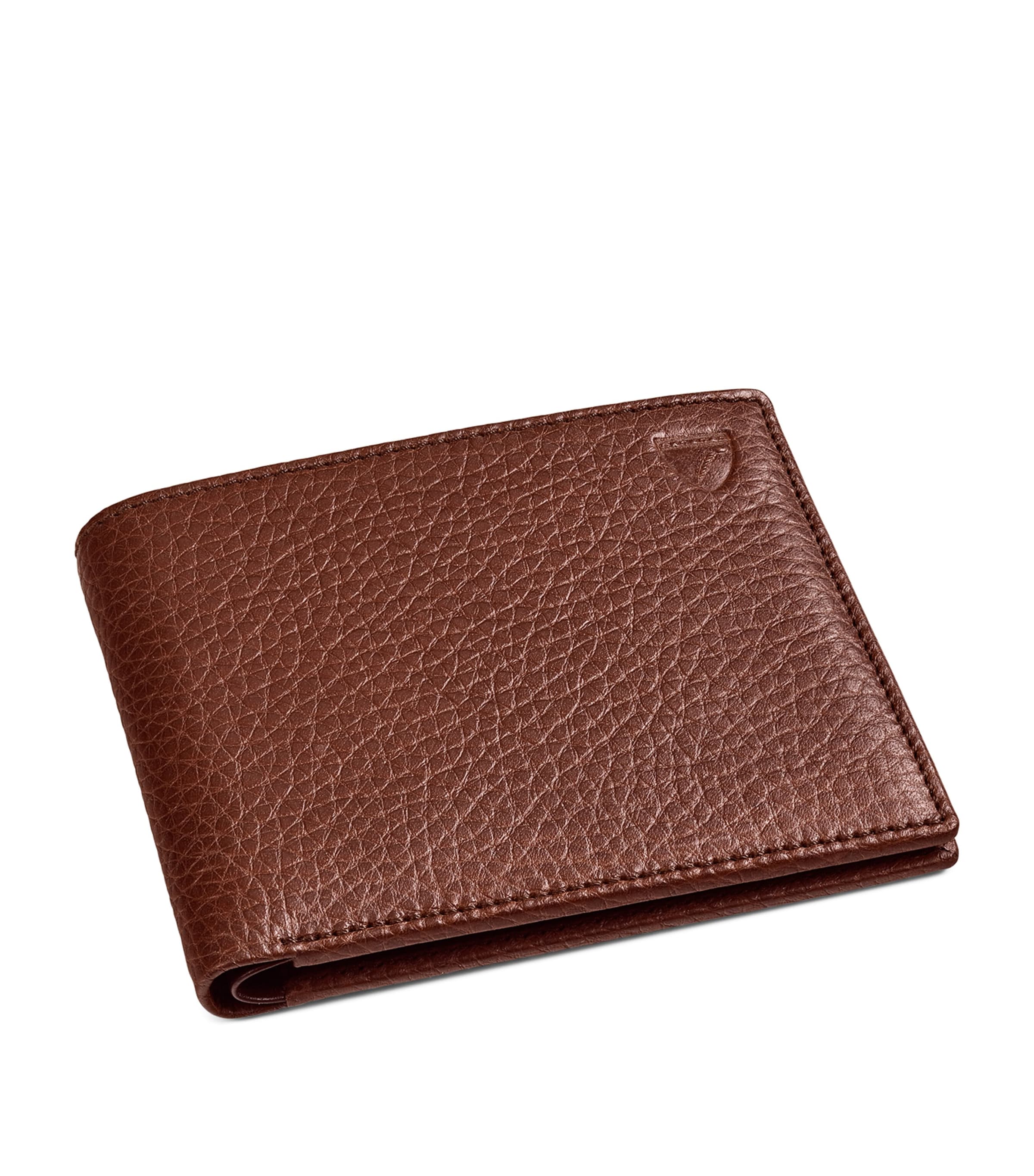 Aspinal Of London Classic Billfold Leather Wallet In Gray