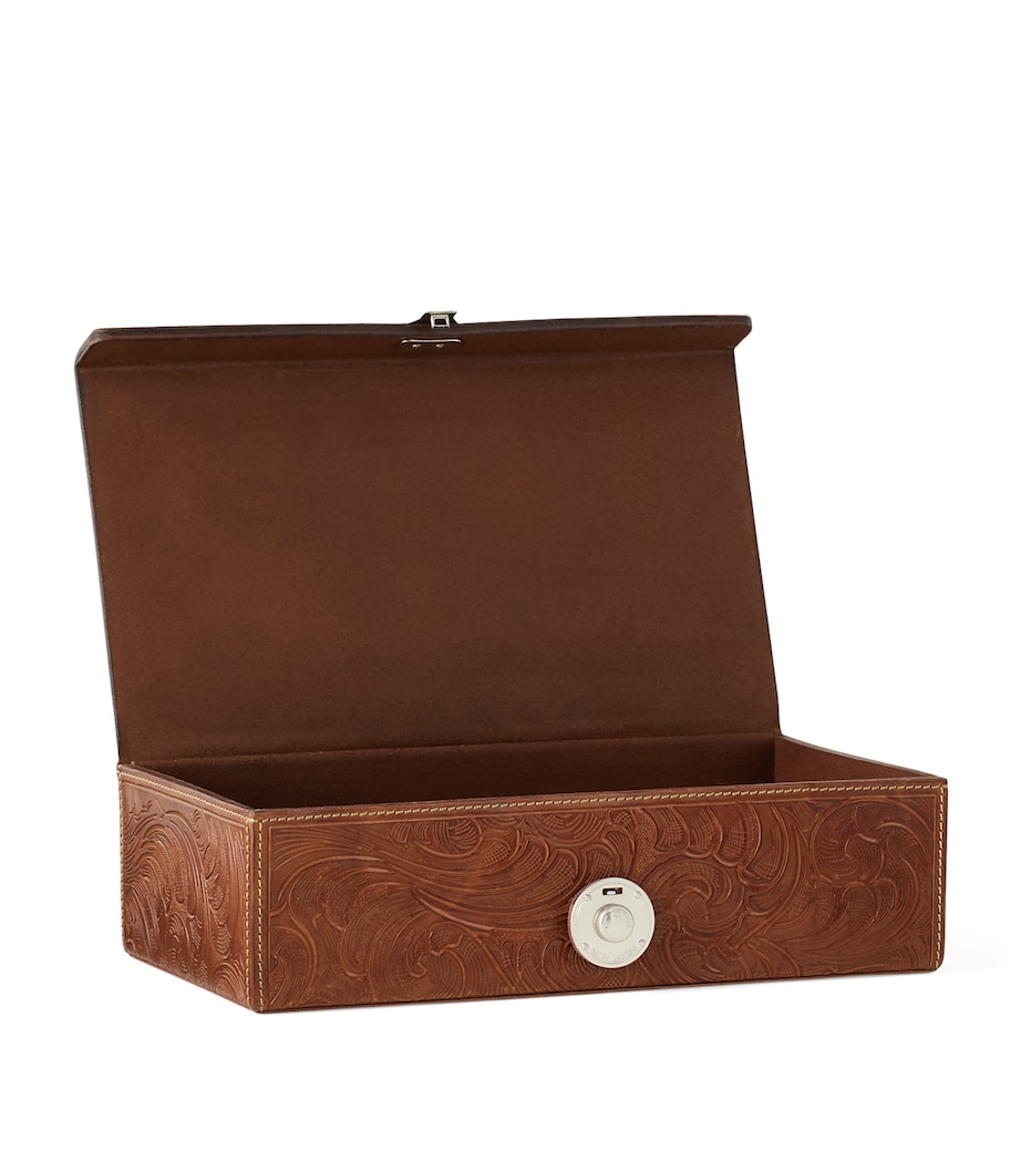 Calfskin Aidan Trinket Box BROWN Image 2
