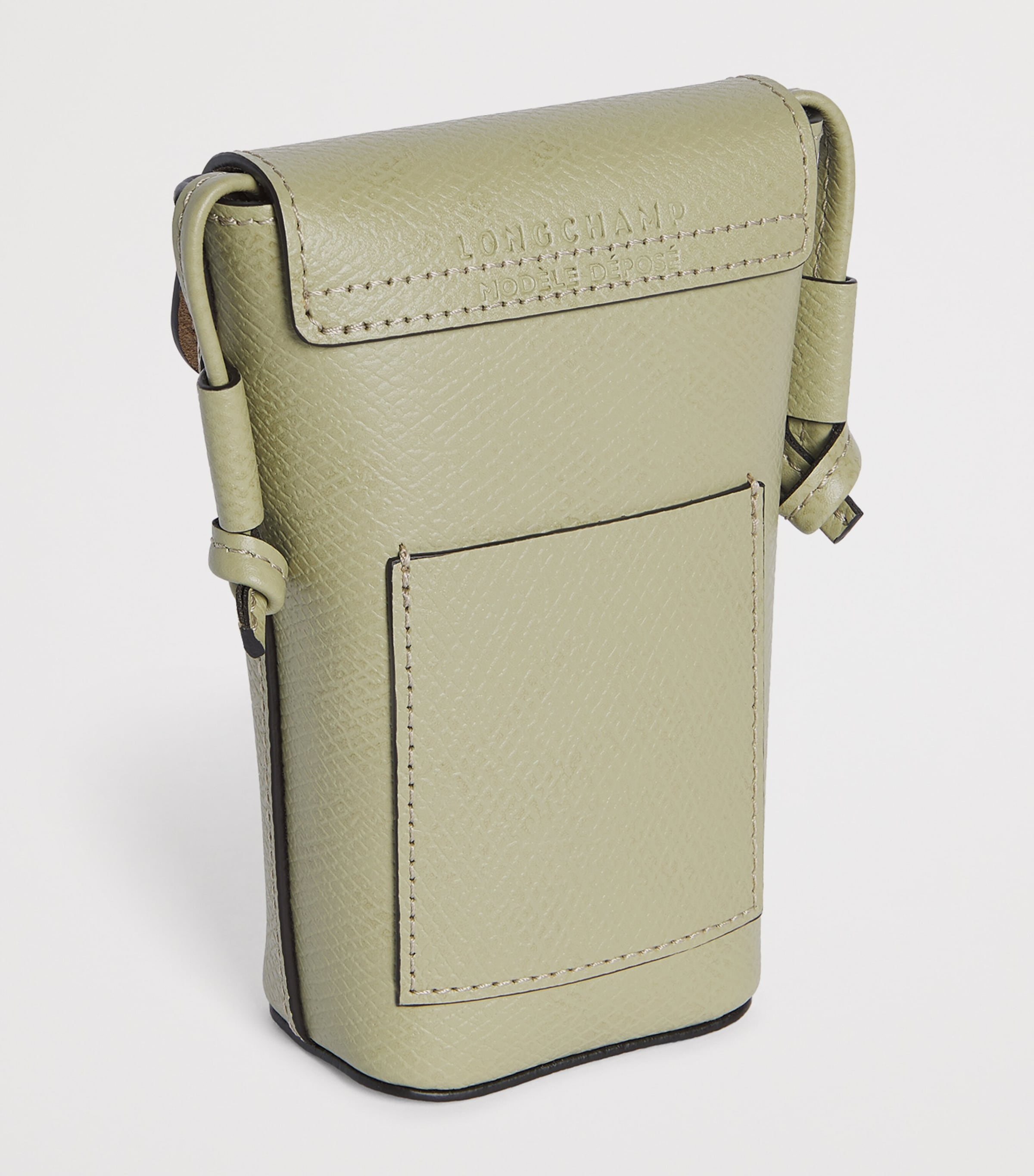 Longchamp Leather Épure Phone Case with Strap Amande Image 3