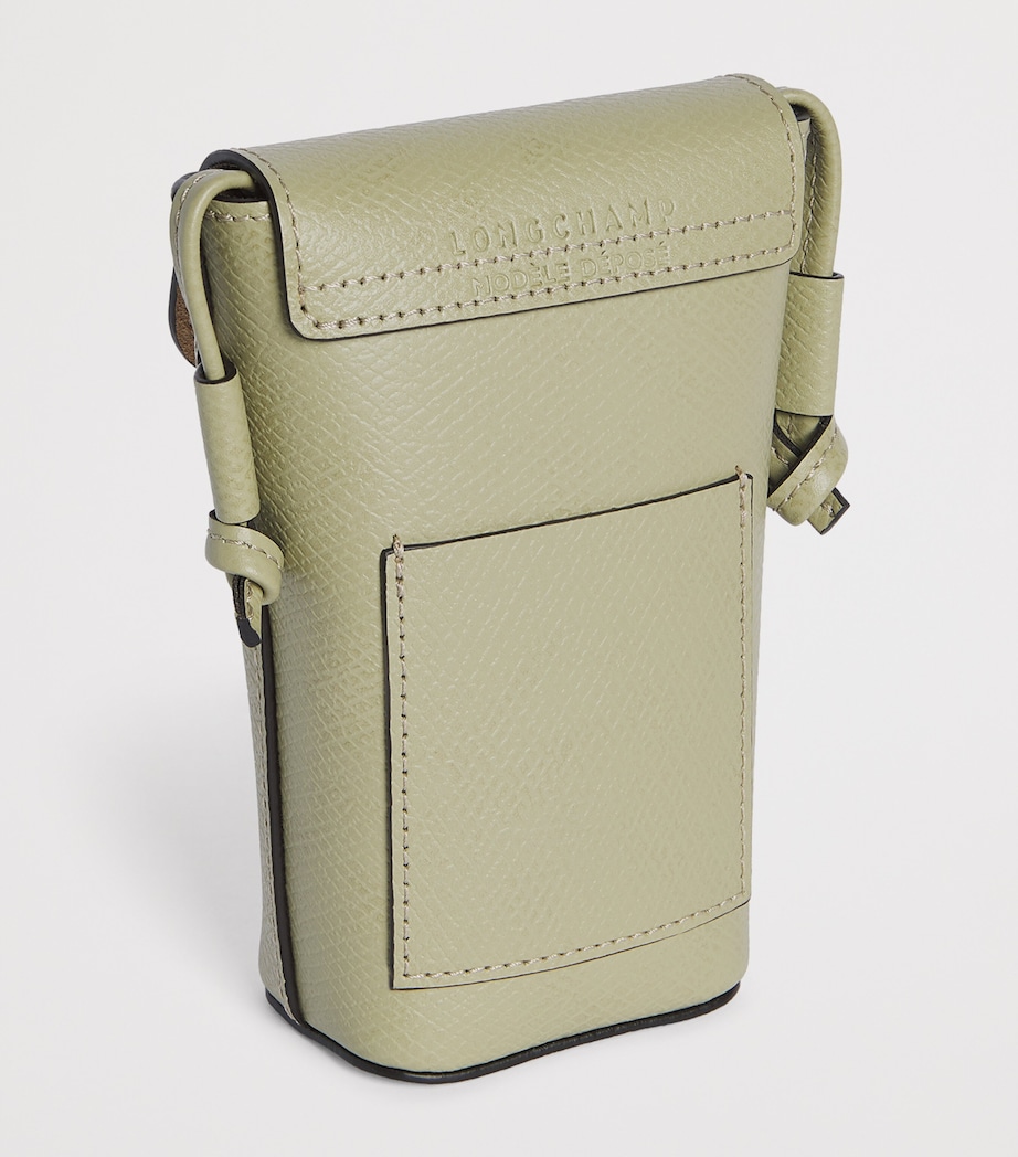 Longchamp Leather Épure Phone Case with Strap Amande Image 3