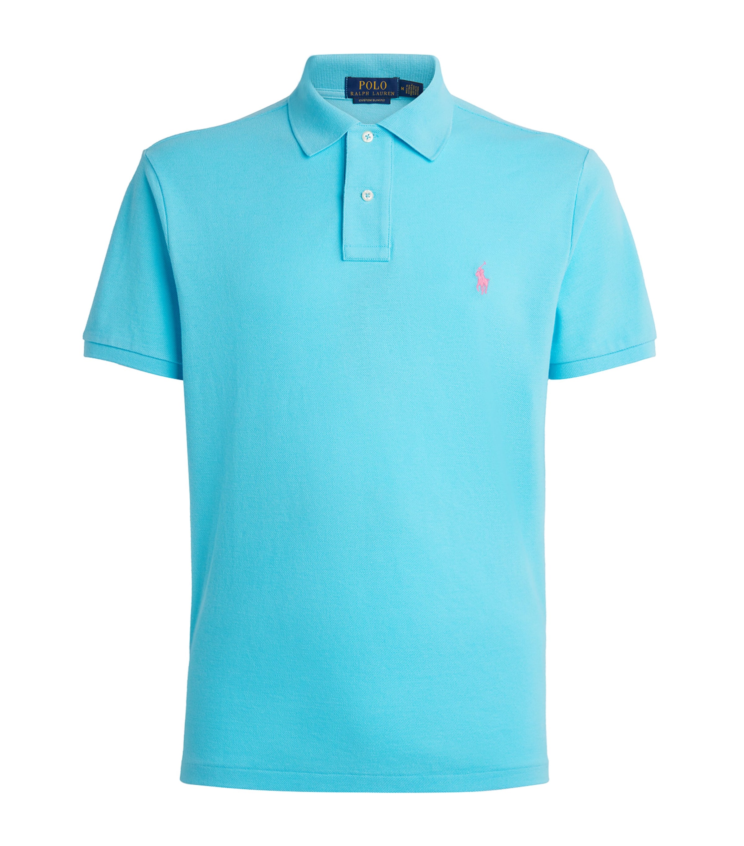 Polo Ralph Lauren Mens Cotton Mesh Polo Pony Polo Shirt Turquoise Nova Image 1