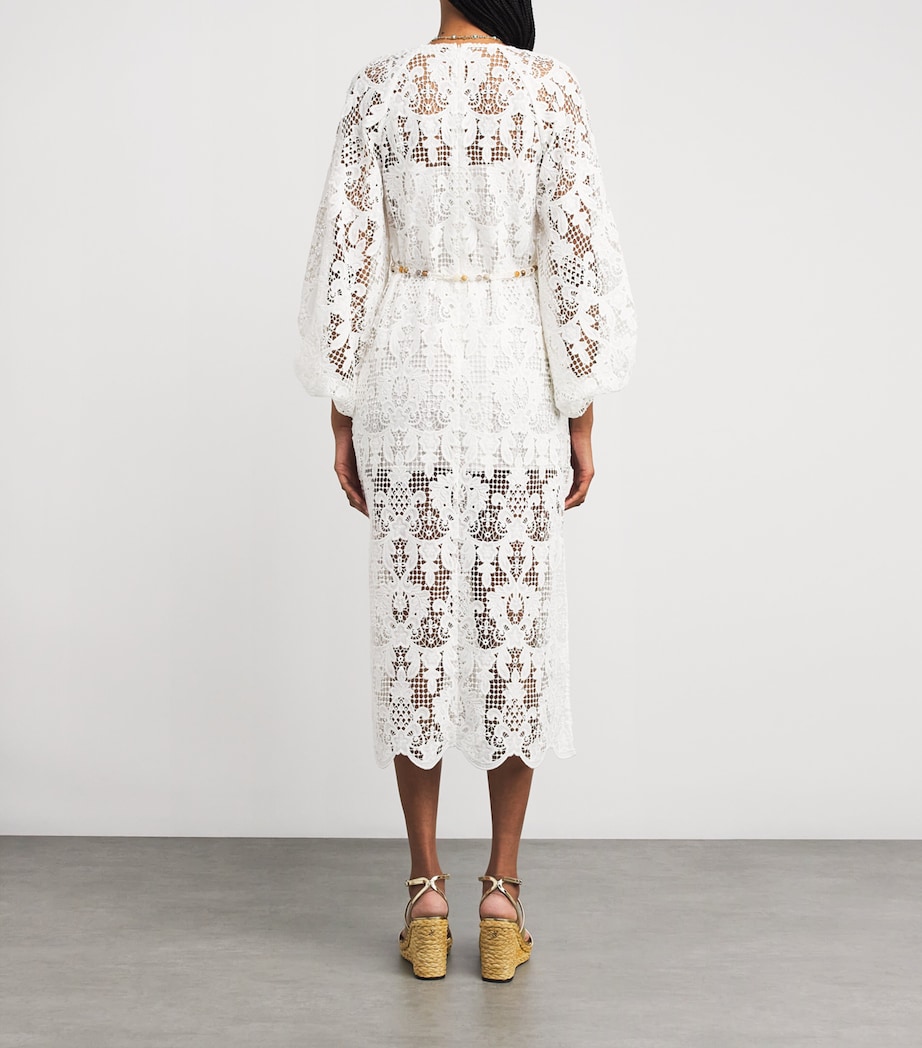 Zimmermann Womens Lace Coco Midi Dress Ivo Ivory Image 3