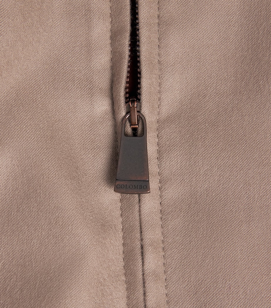 Colombo Mens Cashmere Leather Trim Gilet Brown Image 6