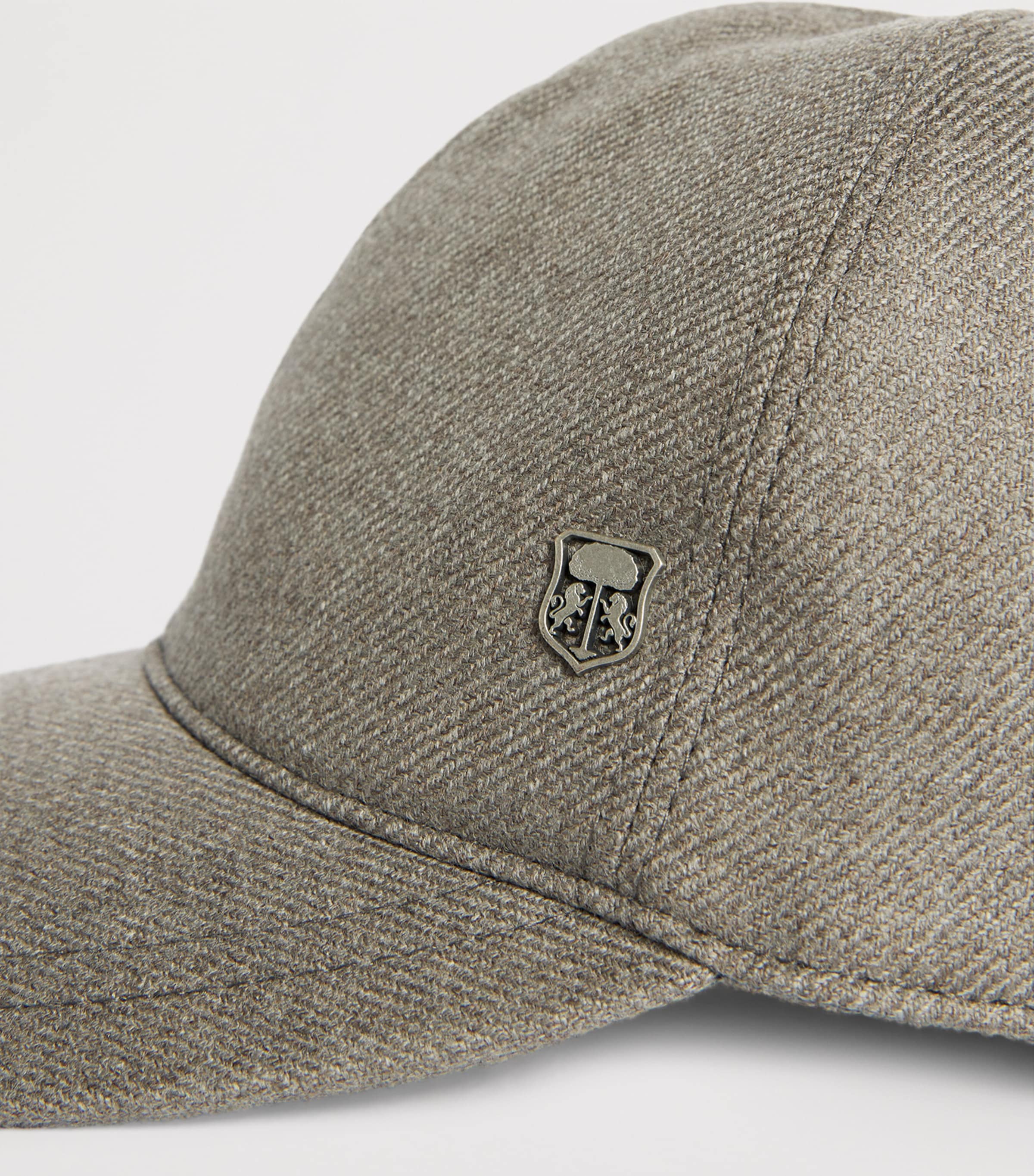 Corneliani Virgin Wool Crest Baseball Cap Natural/beige Image 4