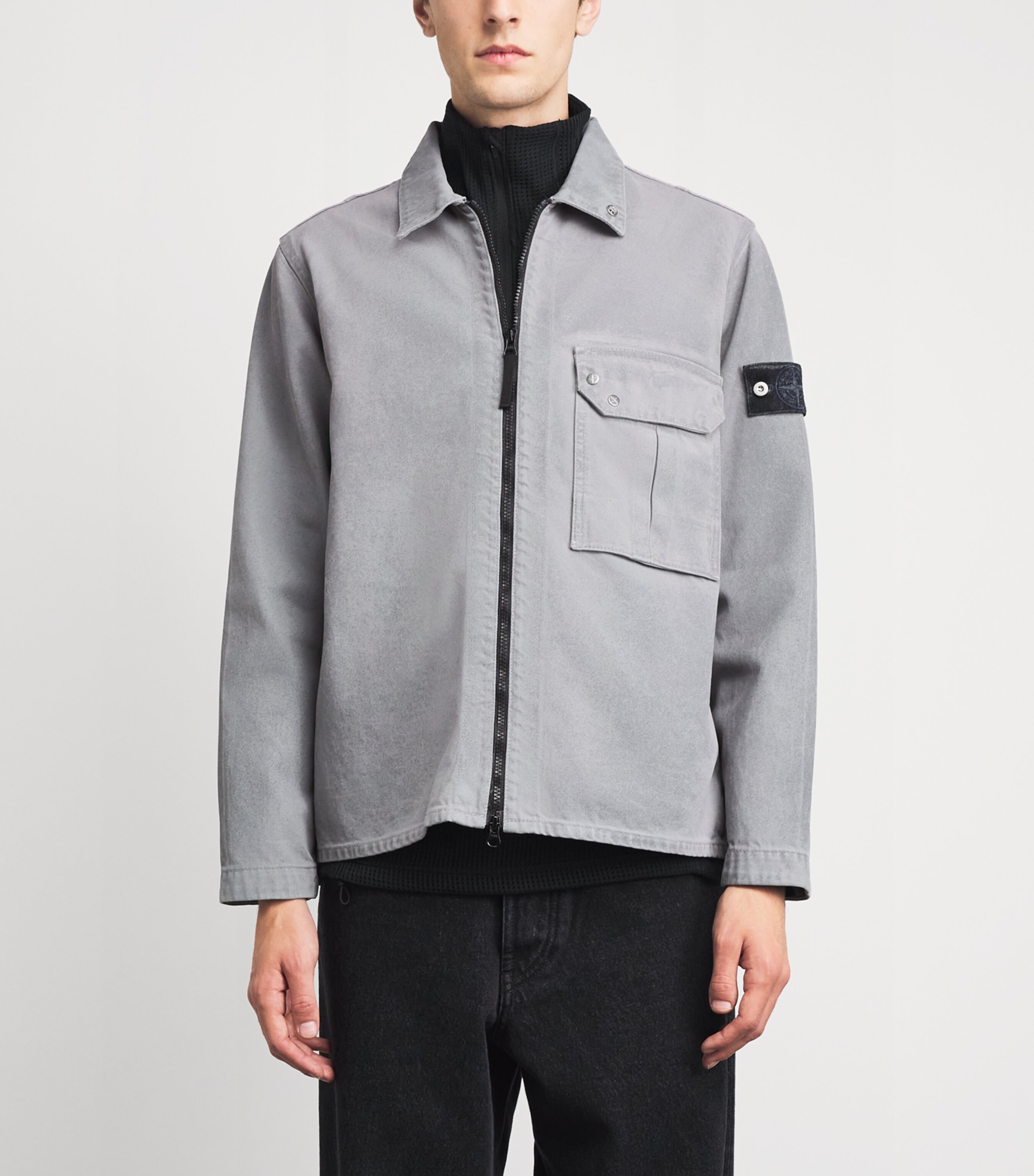 Stone Island Mens Zip-Up Overshirt Image 4