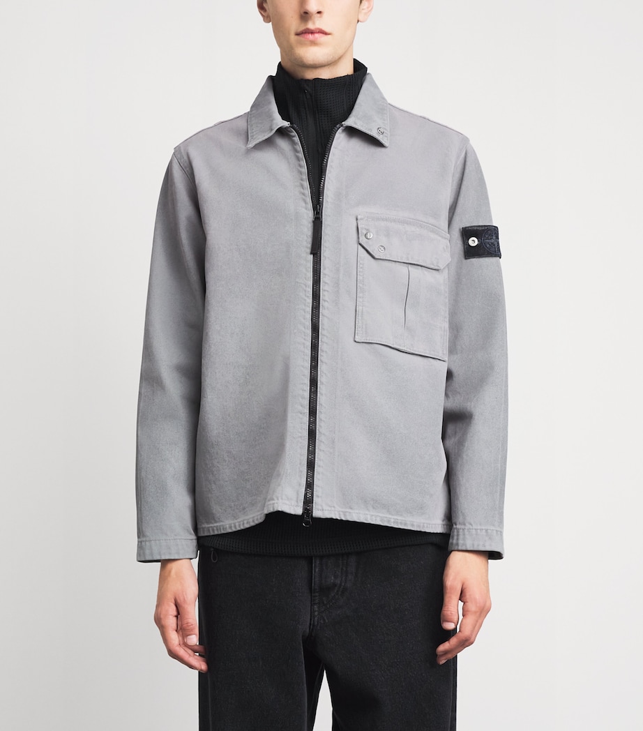 Stone Island Mens Zip-Up Overshirt Image 4