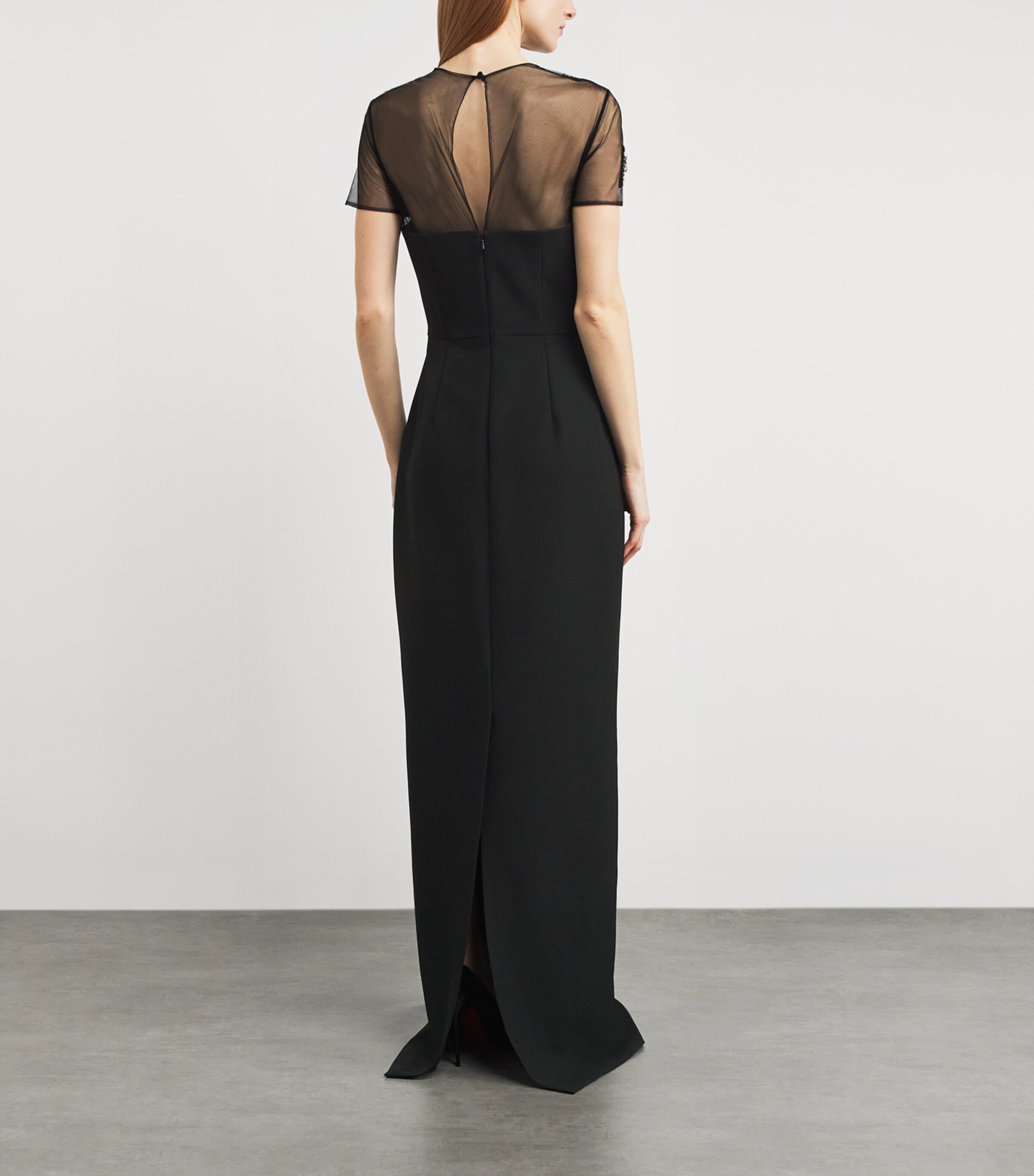 Safiyaa Womens Crepe Embellished Solani Gown Black With Crystal Image 3